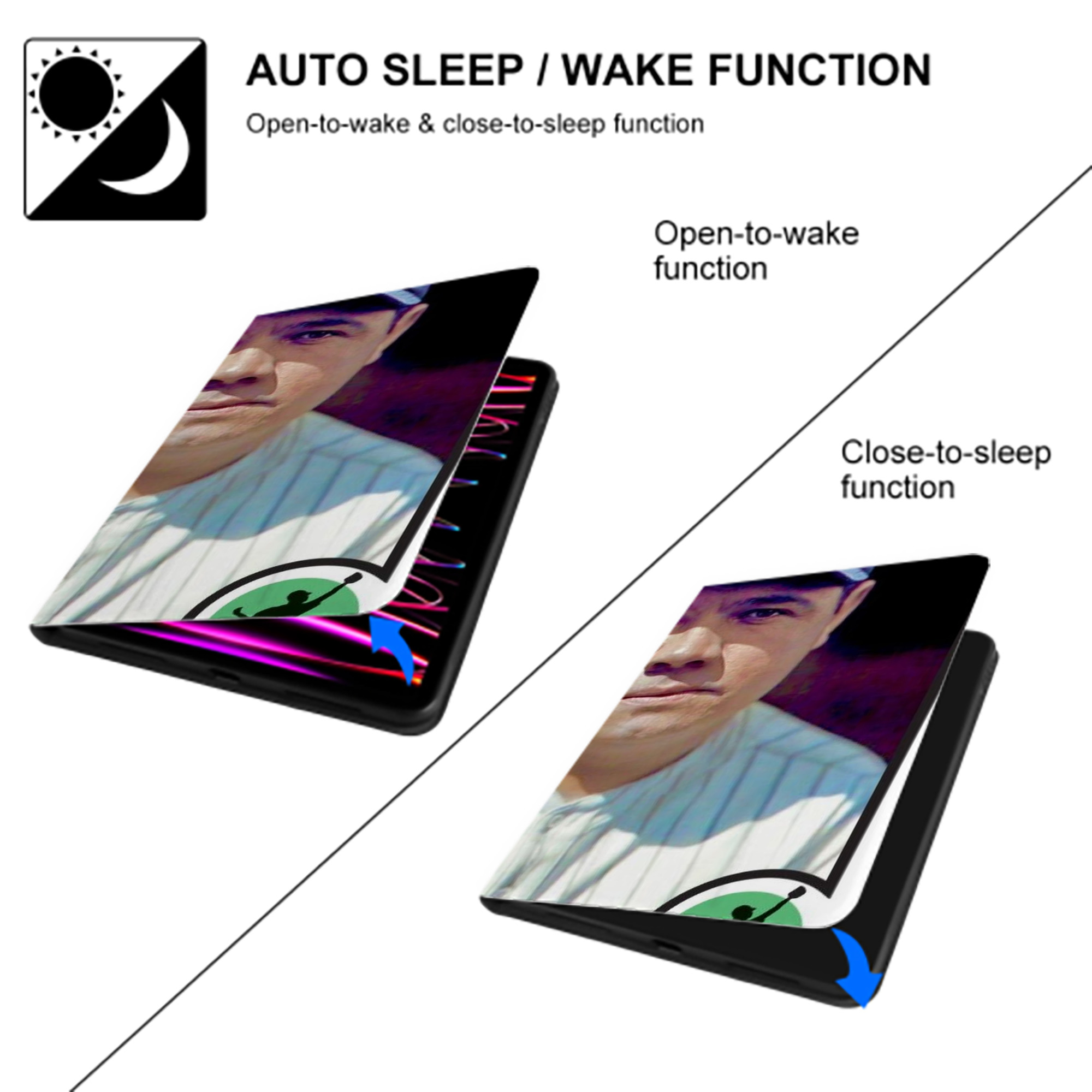 Babe Ruth 40 IPad Book-Style Case With Pencil Slot – Slim PU & TPU Cover – Full Protection, Precise Fit, Water & Scratch Resistant