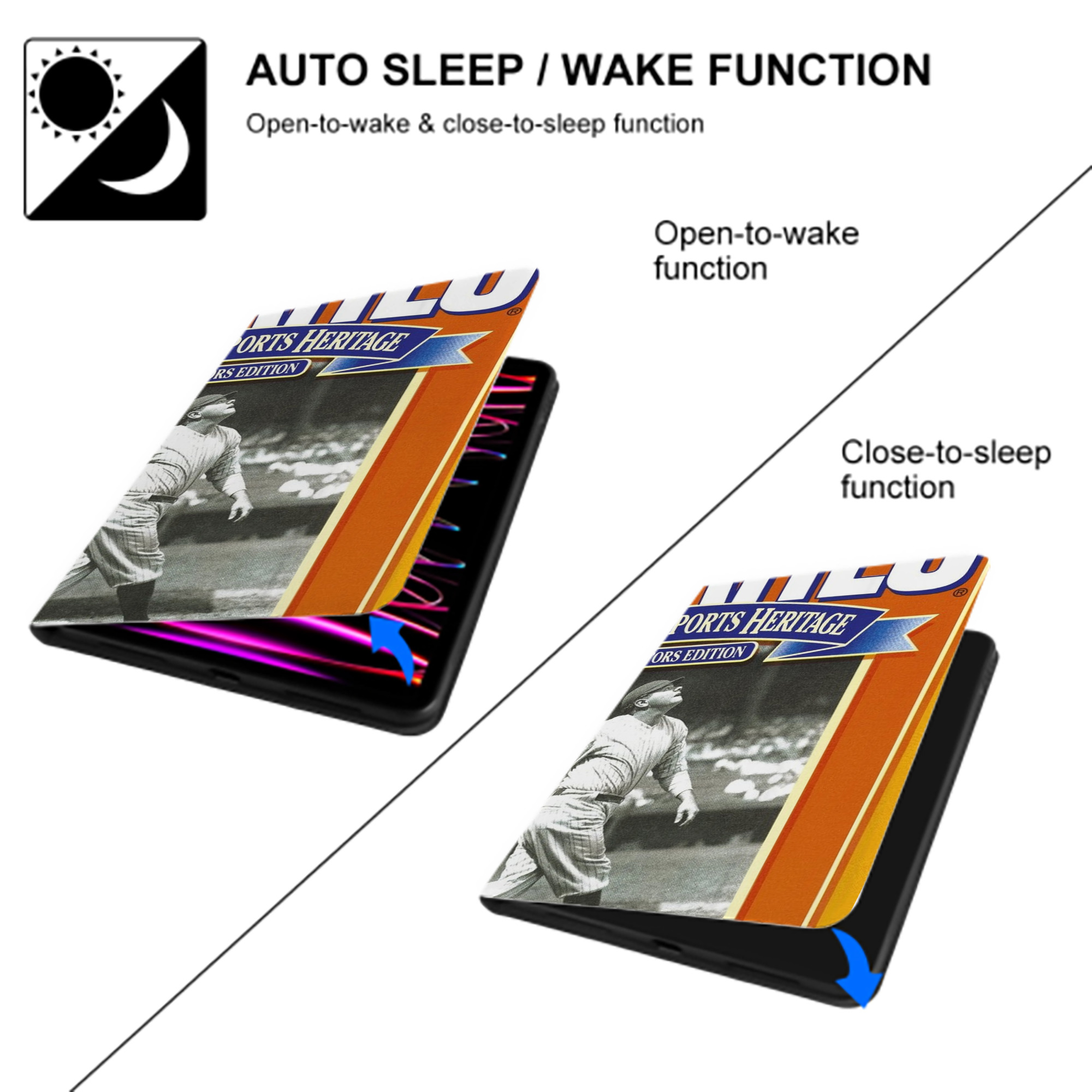 Babe Ruth 41 IPad Book-Style Case With Pencil Slot – Slim PU & TPU Cover – Full Protection, Precise Fit, Water & Scratch Resistant