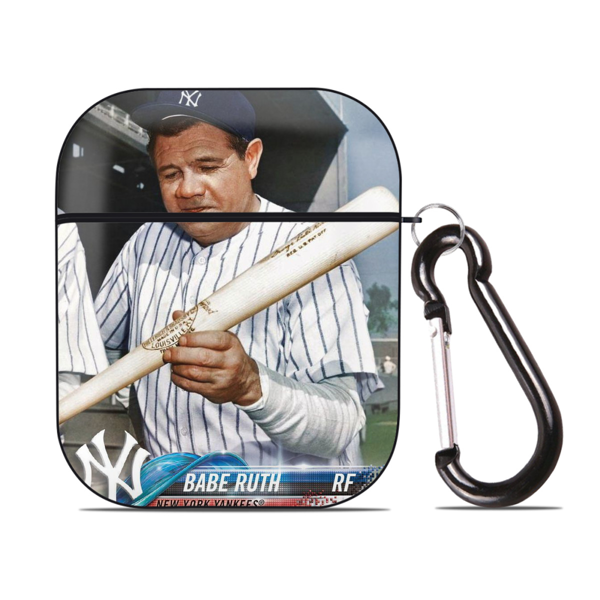 Babe Ruth 20 AirPods 2 Case Hard Shell Black, Flexible PC Material, Precise Cutouts, Full Protection, Anti-Fingerprint, Washable, Includes Keychain – Durable & Slim Design