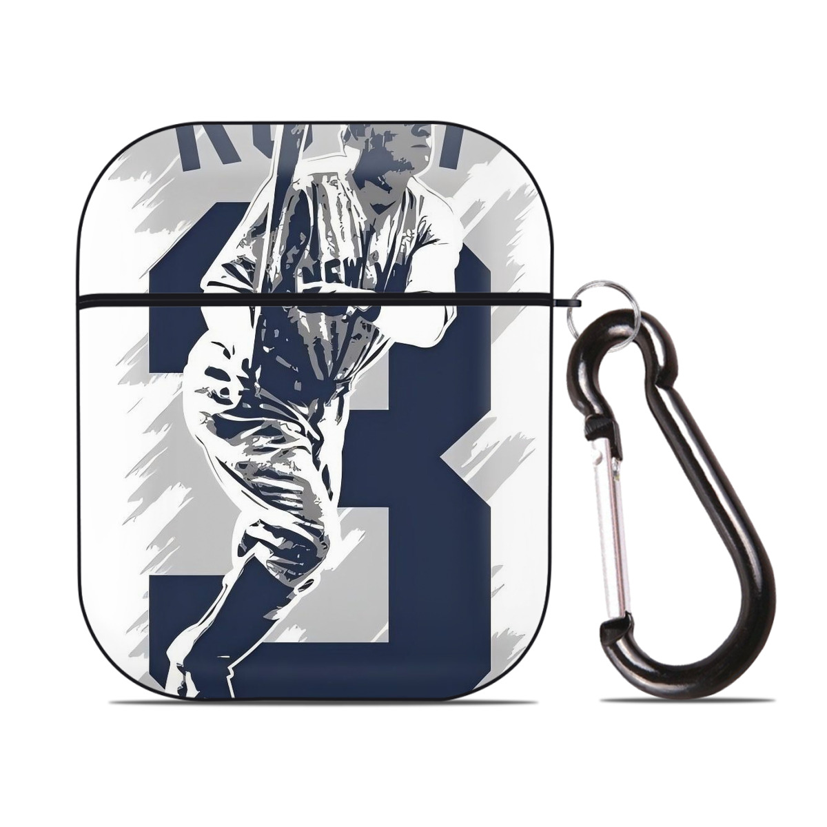 Babe Ruth 27 AirPods 2 Case Hard Shell Black, Flexible PC Material, Precise Cutouts, Full Protection, Anti-Fingerprint, Washable, Includes Keychain – Durable & Slim Design