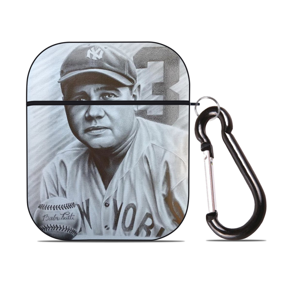 Babe Ruth 29 AirPods 2 Case Hard Shell Black, Flexible PC Material, Precise Cutouts, Full Protection, Anti-Fingerprint, Washable, Includes Keychain – Durable & Slim Design