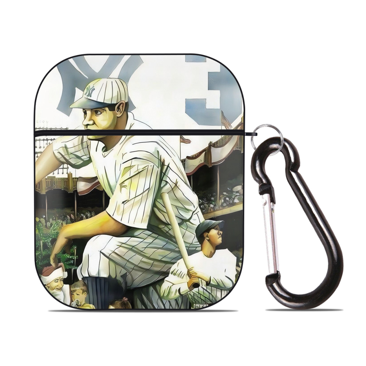 Babe Ruth 33 AirPods 2 Case Hard Shell Black, Flexible PC Material, Precise Cutouts, Full Protection, Anti-Fingerprint, Washable, Includes Keychain – Durable & Slim Design