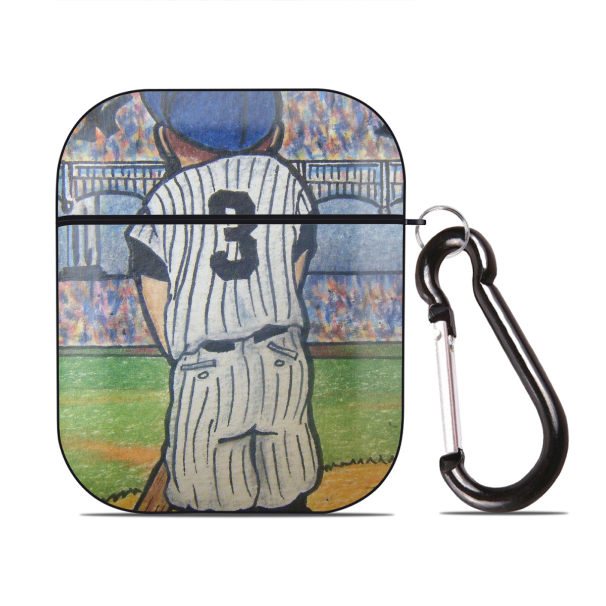 Babe Ruth 37 AirPods 2 Case Hard Shell Black, Flexible PC Material, Precise Cutouts, Full Protection, Anti-Fingerprint, Washable, Includes Keychain – Durable & Slim Design