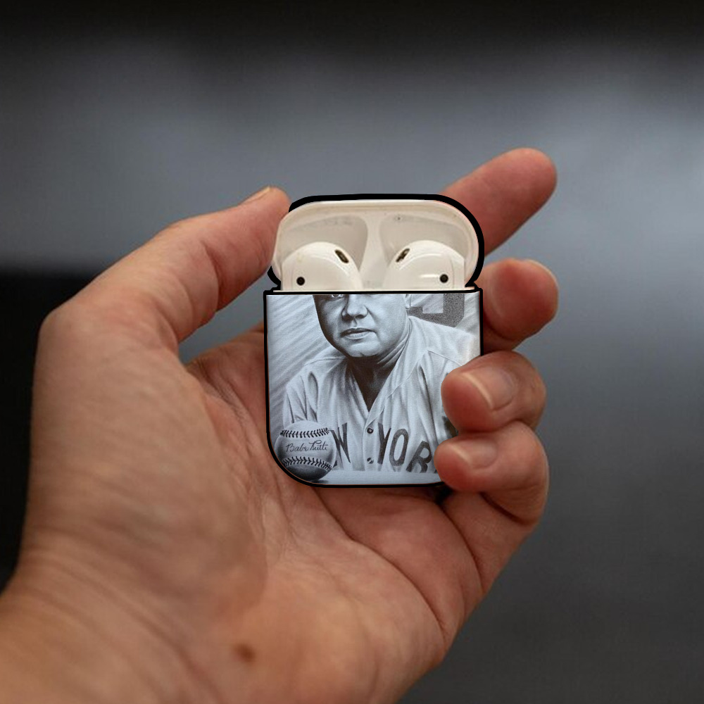 Babe Ruth 29 AirPods 2 Case Hard Shell Black, Flexible PC Material, Precise Cutouts, Full Protection, Anti-Fingerprint, Washable, Includes Keychain – Durable & Slim Design