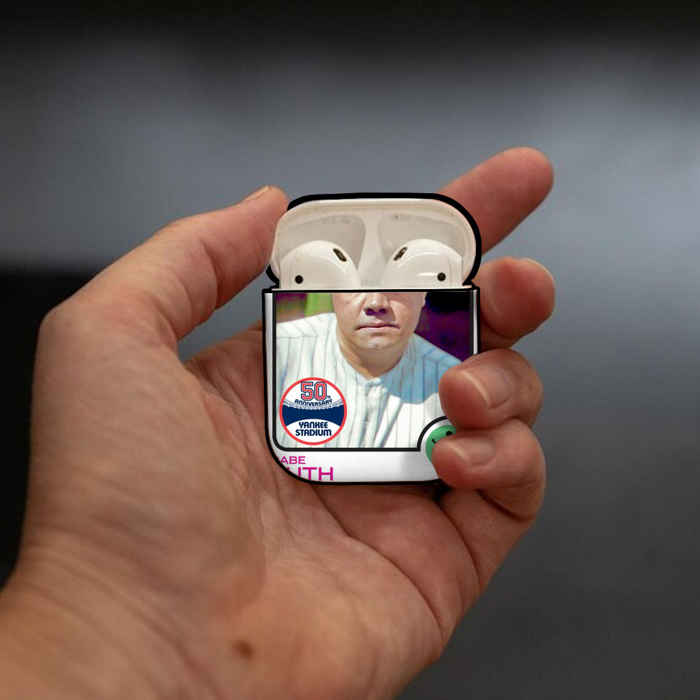 Babe Ruth 40 AirPods 2 Case Hard Shell Black, Flexible PC Material, Precise Cutouts, Full Protection, Anti-Fingerprint, Washable, Includes Keychain – Durable & Slim Design