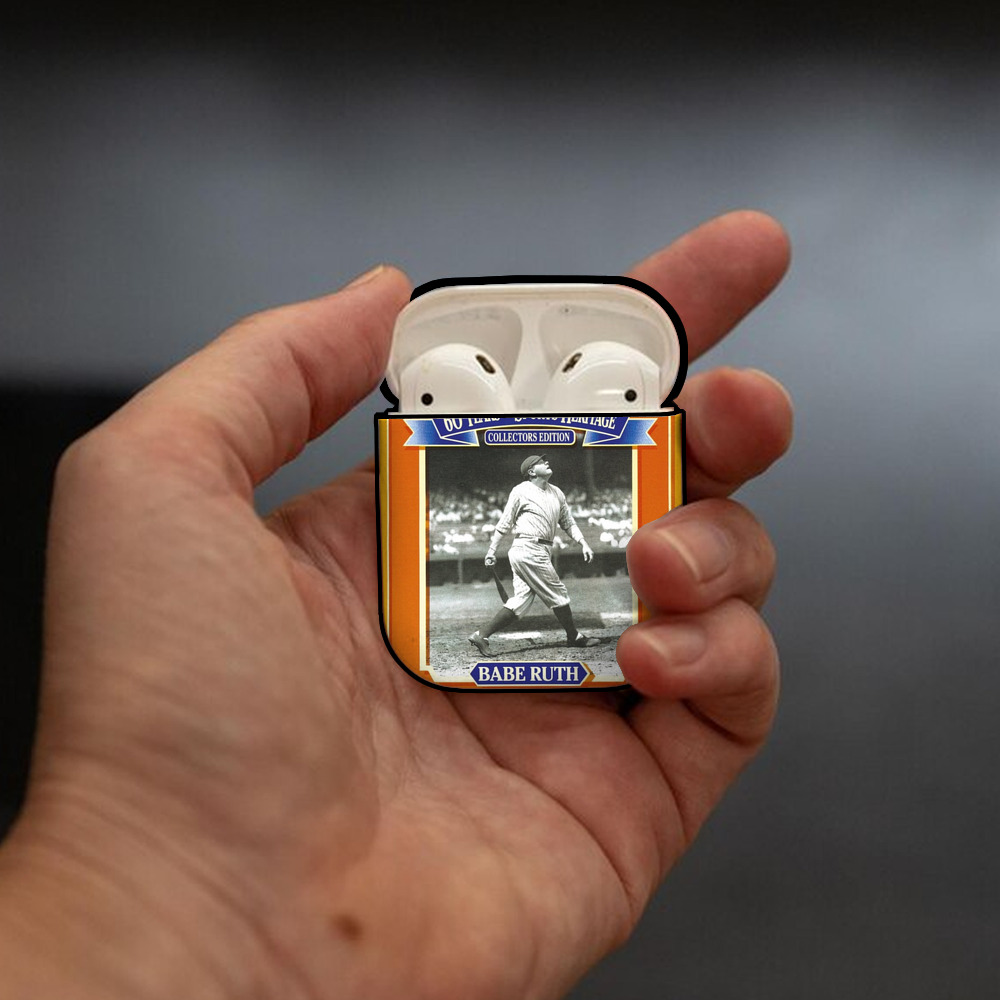 Babe Ruth 41 AirPods 2 Case Hard Shell Black, Flexible PC Material, Precise Cutouts, Full Protection, Anti-Fingerprint, Washable, Includes Keychain – Durable & Slim Design