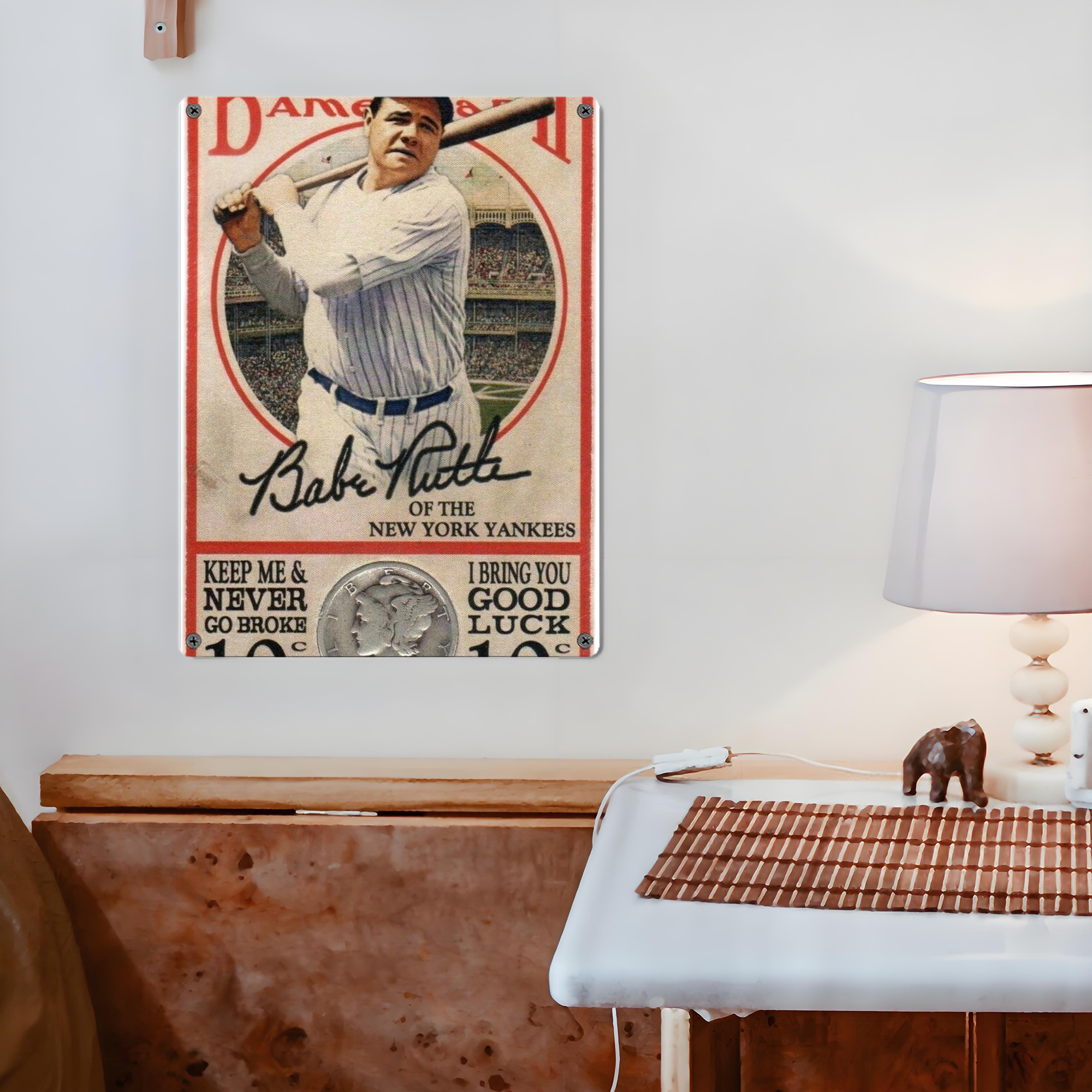 Babe Ruth 15 Vintage Metal Tin Sign 12x16inch – Retro Wall Art Decor For Home, Bar, Kitchen, Bedroom, Office – Durable Iron Sheet Poster, Easy To Hang, Full-Color Printing