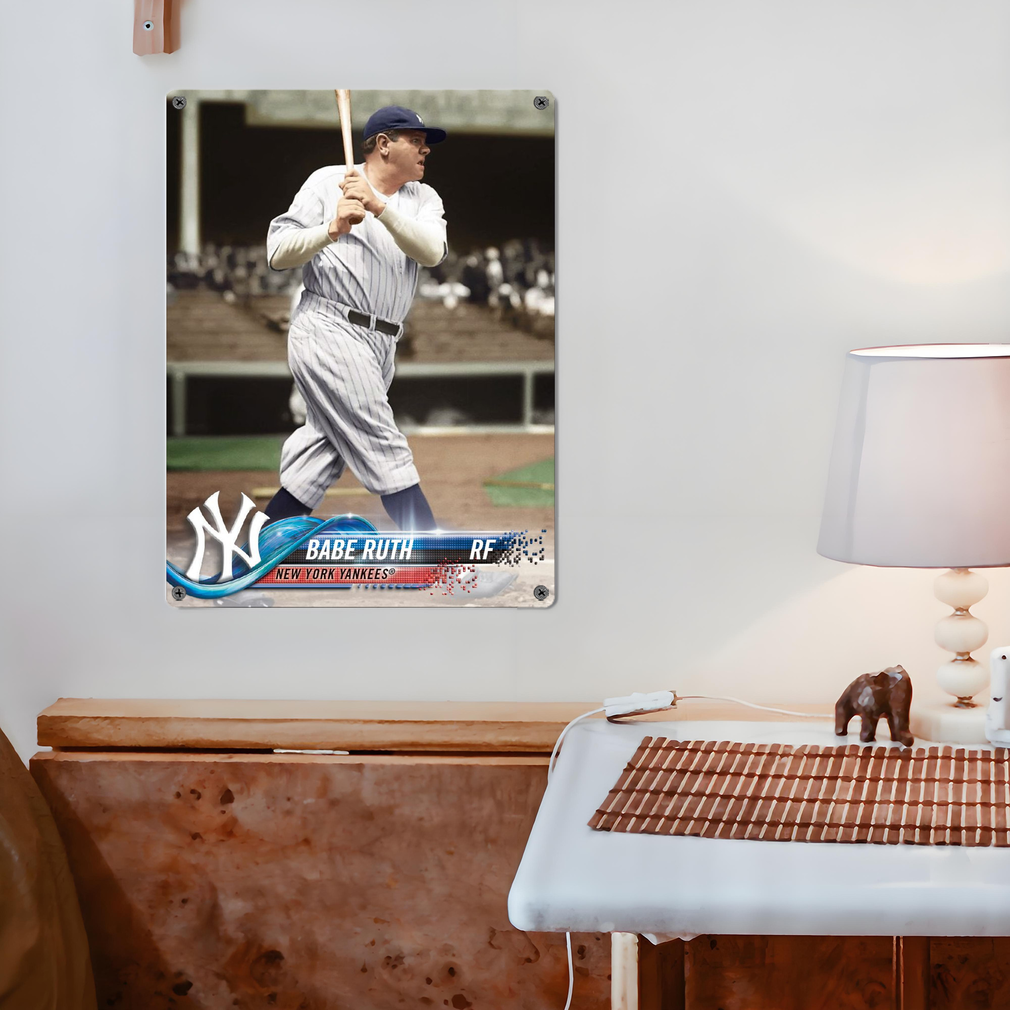 Babe Ruth 16 Vintage Metal Tin Sign 12x16inch – Retro Wall Art Decor For Home, Bar, Kitchen, Bedroom, Office – Durable Iron Sheet Poster, Easy To Hang, Full-Color Printing