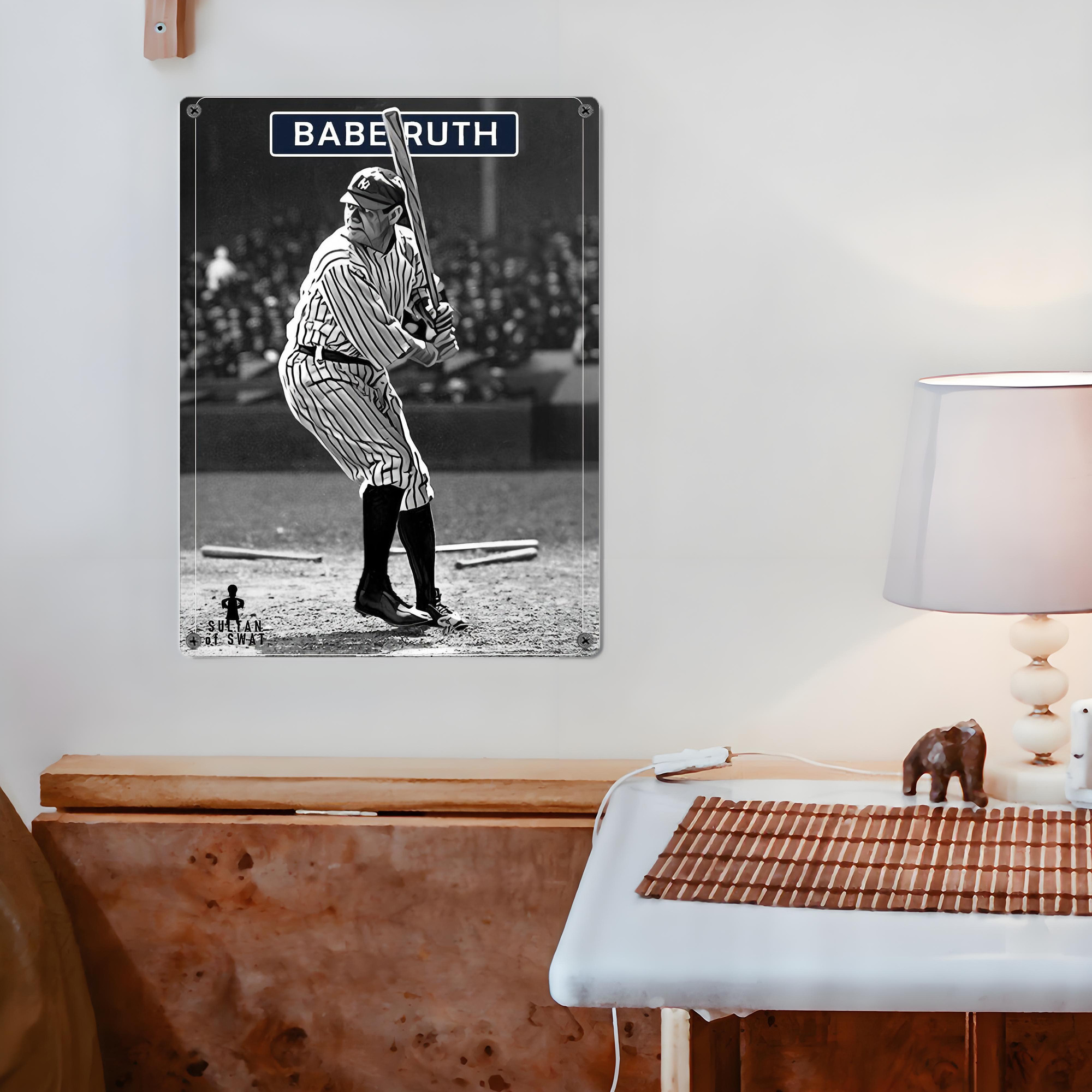 Babe Ruth 17 Vintage Metal Tin Sign 12x16inch – Retro Wall Art Decor For Home, Bar, Kitchen, Bedroom, Office – Durable Iron Sheet Poster, Easy To Hang, Full-Color Printing