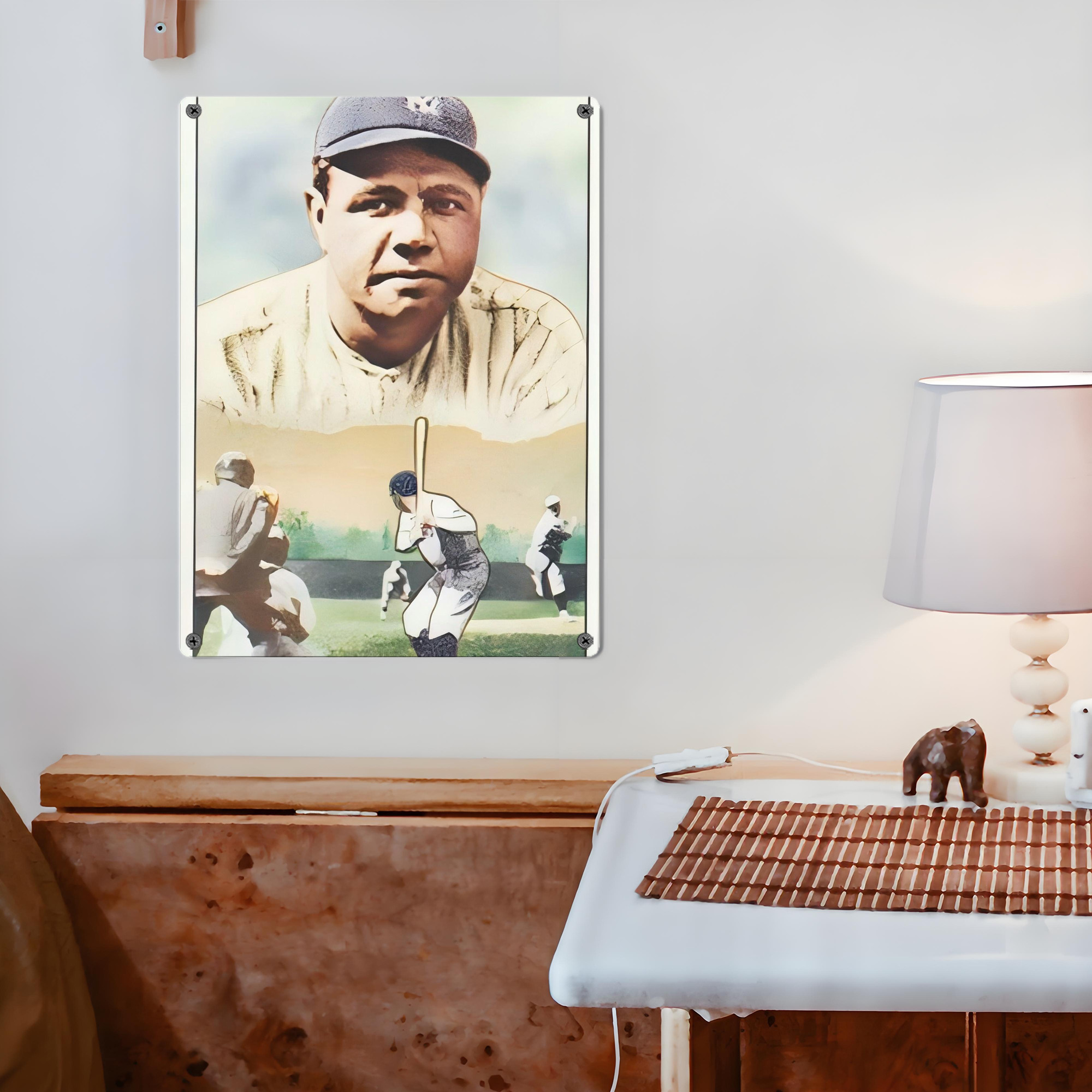 Babe Ruth 18 Vintage Metal Tin Sign 12x16inch – Retro Wall Art Decor For Home, Bar, Kitchen, Bedroom, Office – Durable Iron Sheet Poster, Easy To Hang, Full-Color Printing