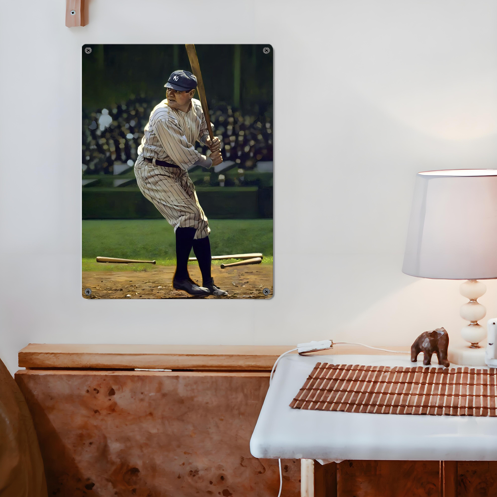 Babe Ruth 19 Vintage Metal Tin Sign 12x16inch – Retro Wall Art Decor For Home, Bar, Kitchen, Bedroom, Office – Durable Iron Sheet Poster, Easy To Hang, Full-Color Printing