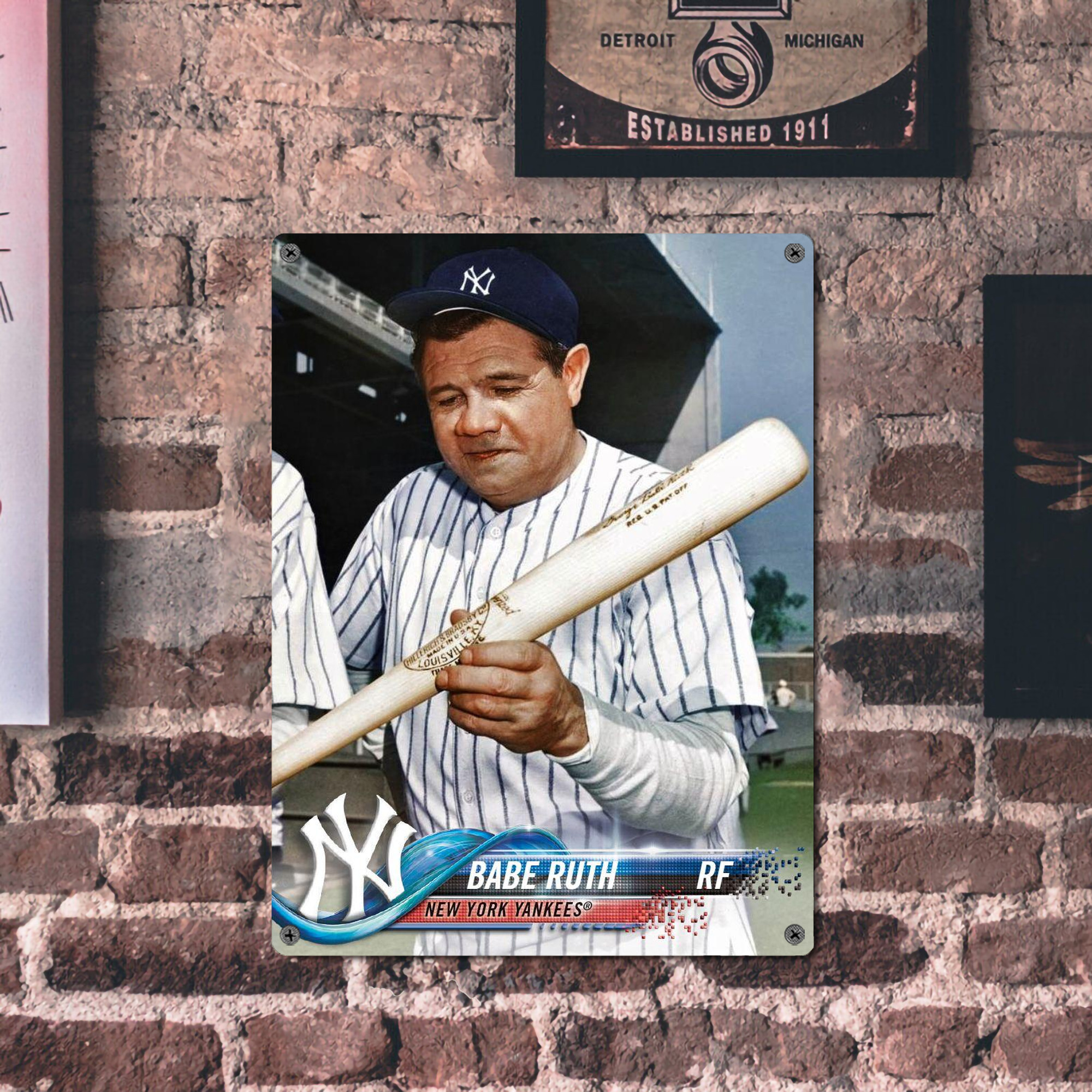 Babe Ruth 20 Vintage Metal Tin Sign 12x16inch – Retro Wall Art Decor For Home, Bar, Kitchen, Bedroom, Office – Durable Iron Sheet Poster, Easy To Hang, Full-Color Printing