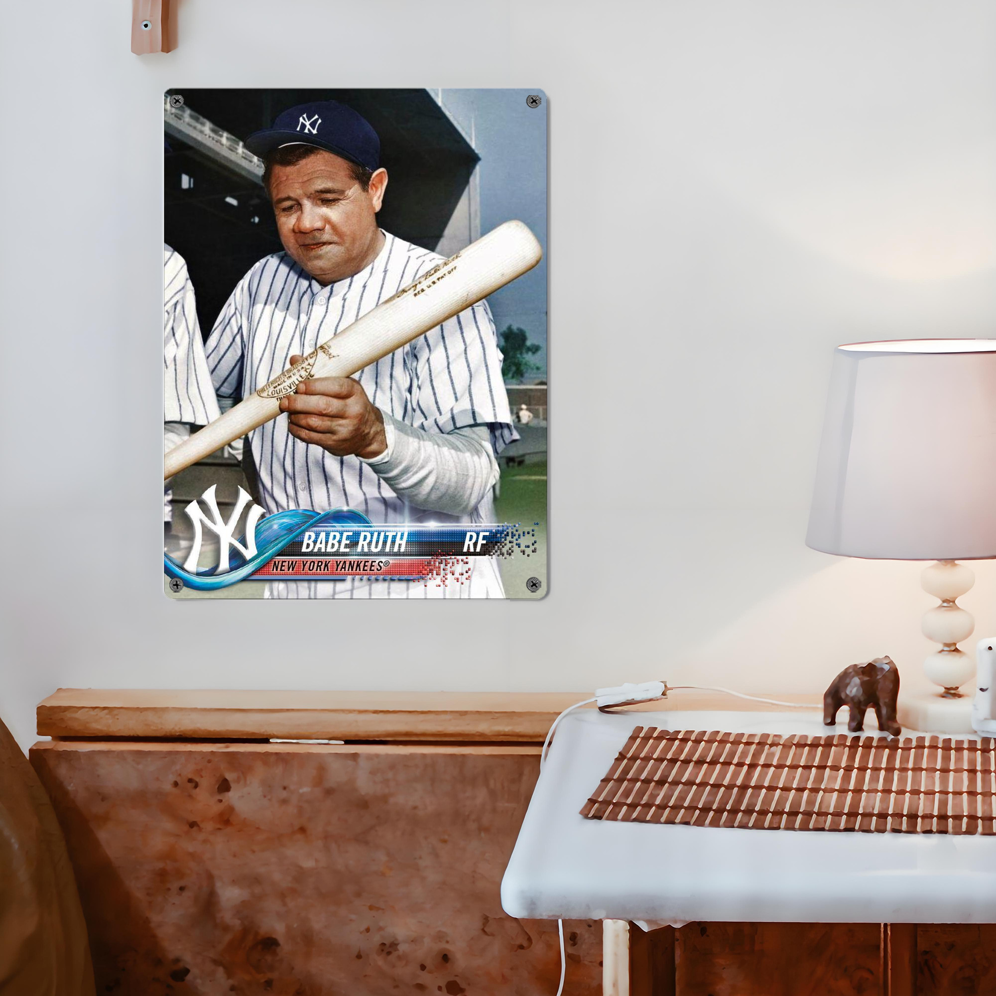 Babe Ruth 20 Vintage Metal Tin Sign 12x16inch – Retro Wall Art Decor For Home, Bar, Kitchen, Bedroom, Office – Durable Iron Sheet Poster, Easy To Hang, Full-Color Printing