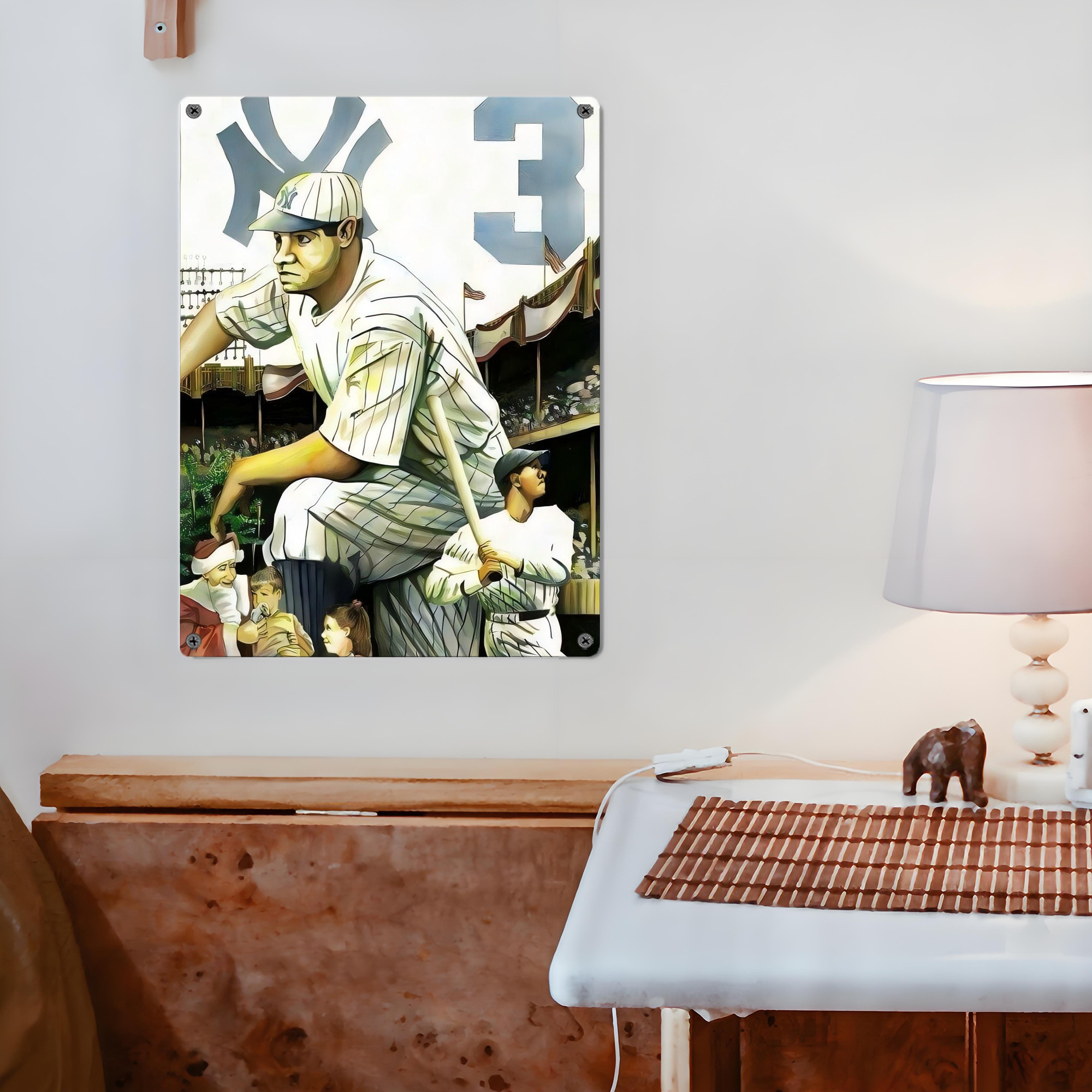 Babe Ruth 33 Vintage Metal Tin Sign 12x16inch – Retro Wall Art Decor For Home, Bar, Kitchen, Bedroom, Office – Durable Iron Sheet Poster, Easy To Hang, Full-Color Printing