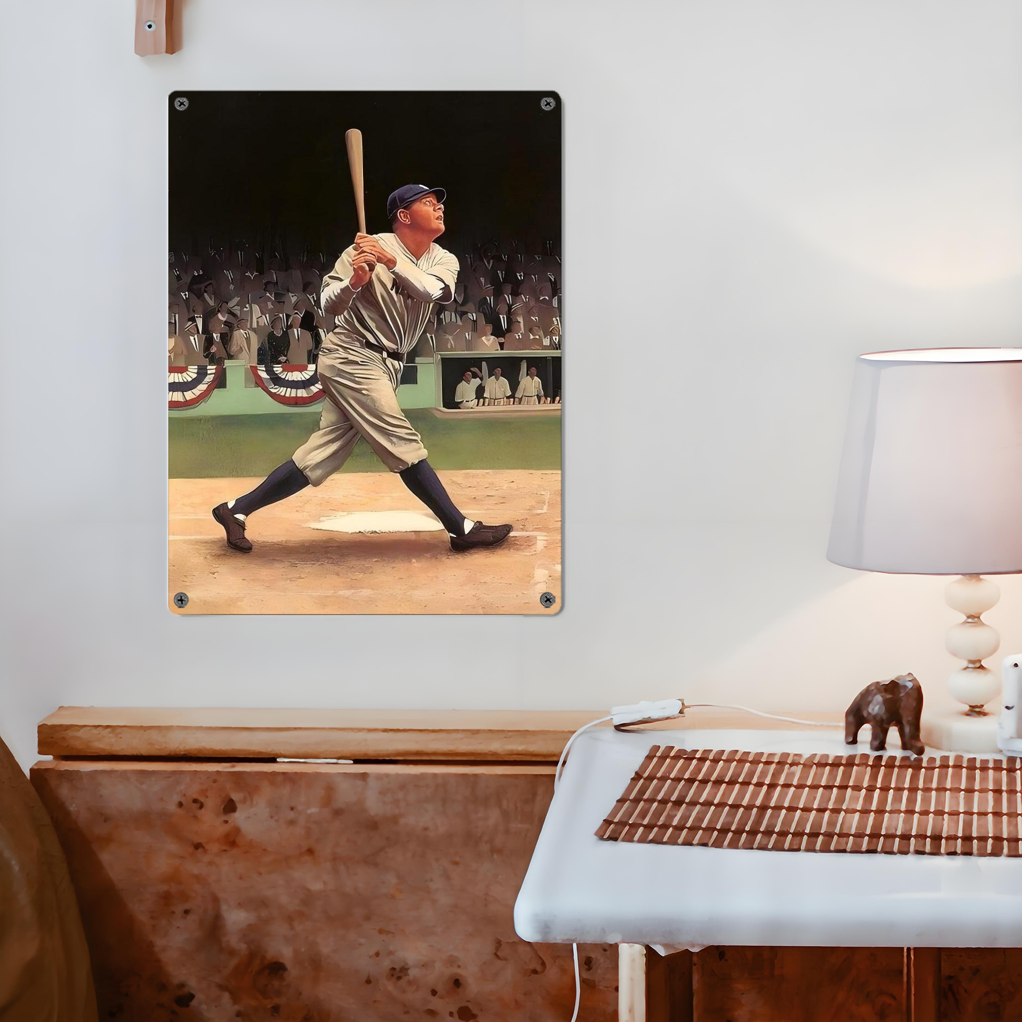 Babe Ruth 35 Vintage Metal Tin Sign 12x16inch – Retro Wall Art Decor For Home, Bar, Kitchen, Bedroom, Office – Durable Iron Sheet Poster, Easy To Hang, Full-Color Printing