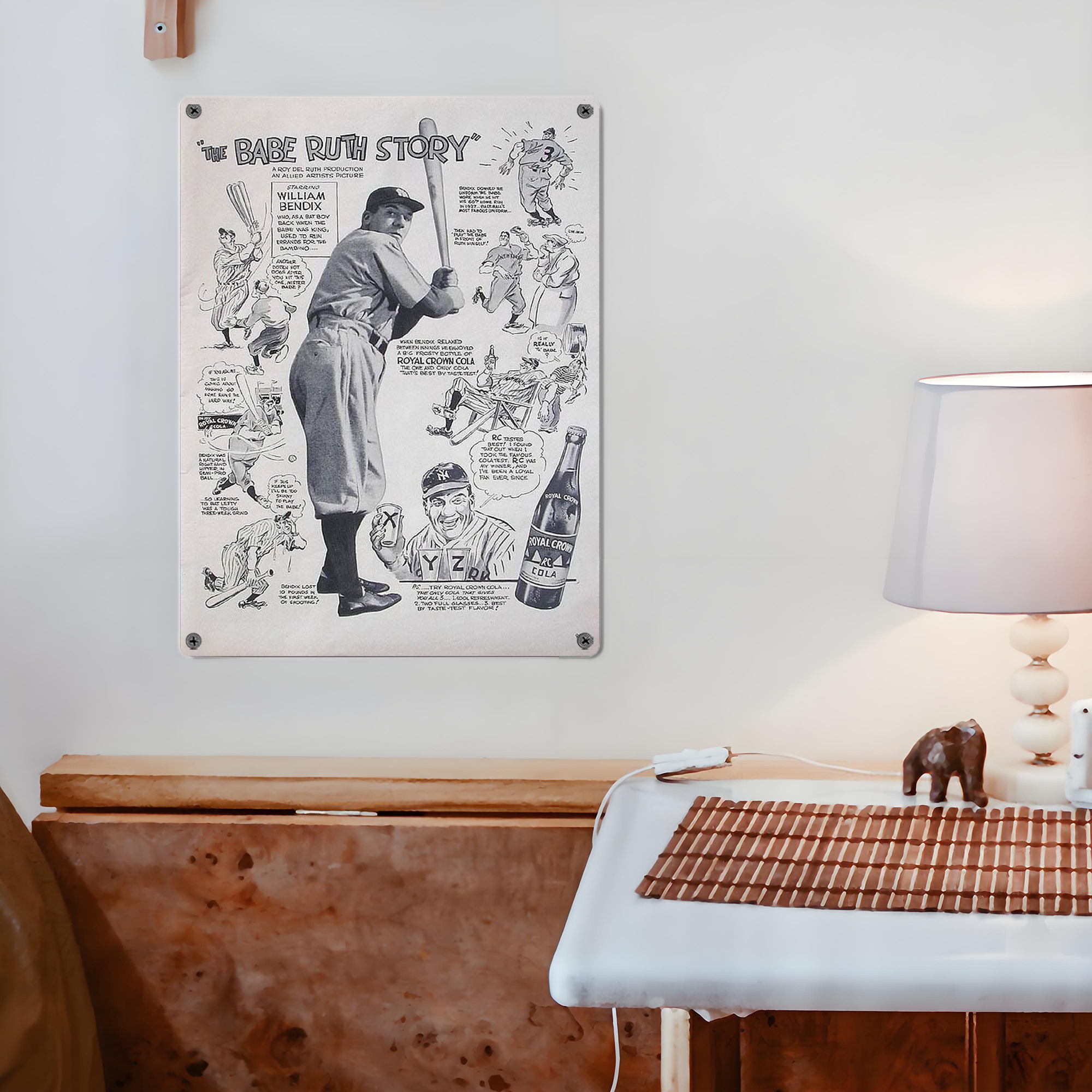 Babe Ruth 36 Vintage Metal Tin Sign 12x16inch – Retro Wall Art Decor For Home, Bar, Kitchen, Bedroom, Office – Durable Iron Sheet Poster, Easy To Hang, Full-Color Printing