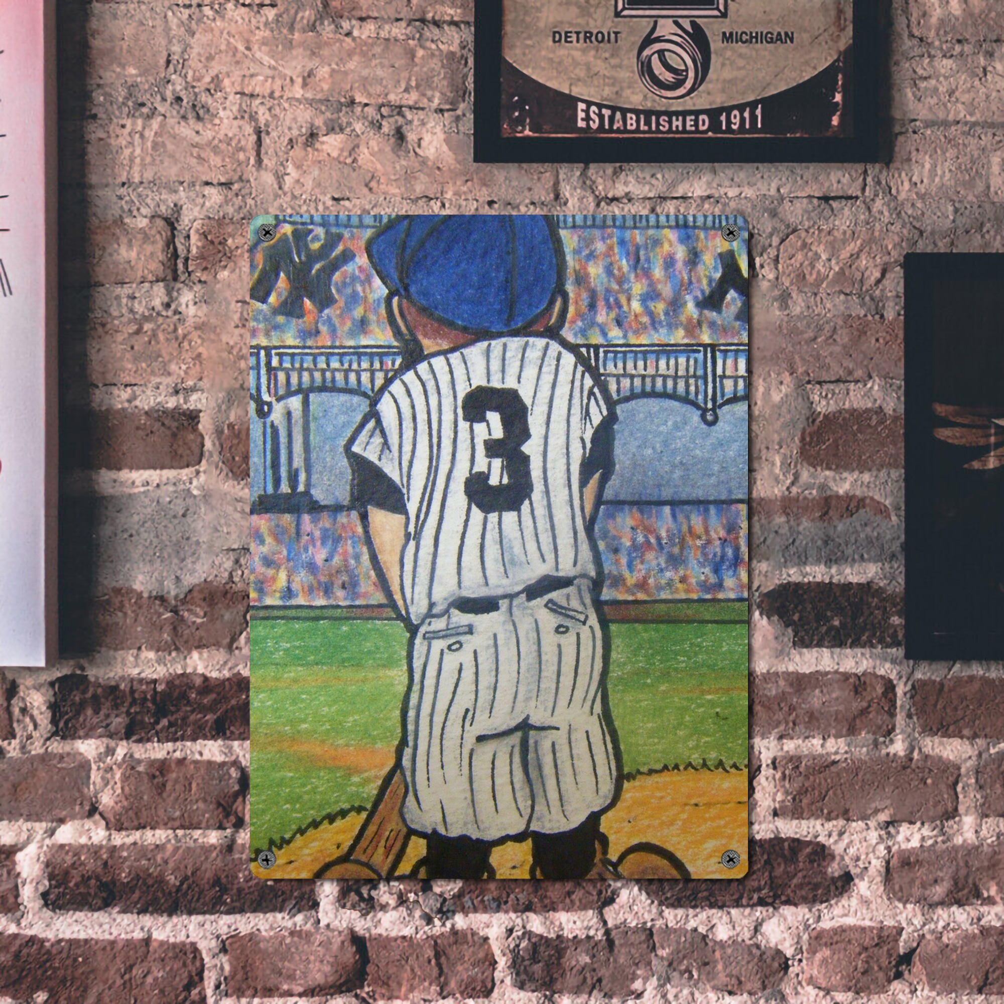 Babe Ruth 37 Vintage Metal Tin Sign 12x16inch – Retro Wall Art Decor For Home, Bar, Kitchen, Bedroom, Office – Durable Iron Sheet Poster, Easy To Hang, Full-Color Printing