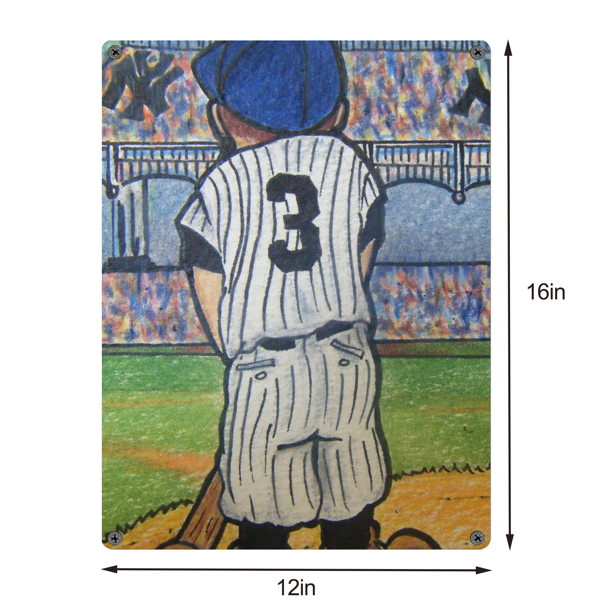 Babe Ruth 37 Vintage Metal Tin Sign 12x16inch – Retro Wall Art Decor For Home, Bar, Kitchen, Bedroom, Office – Durable Iron Sheet Poster, Easy To Hang, Full-Color Printing