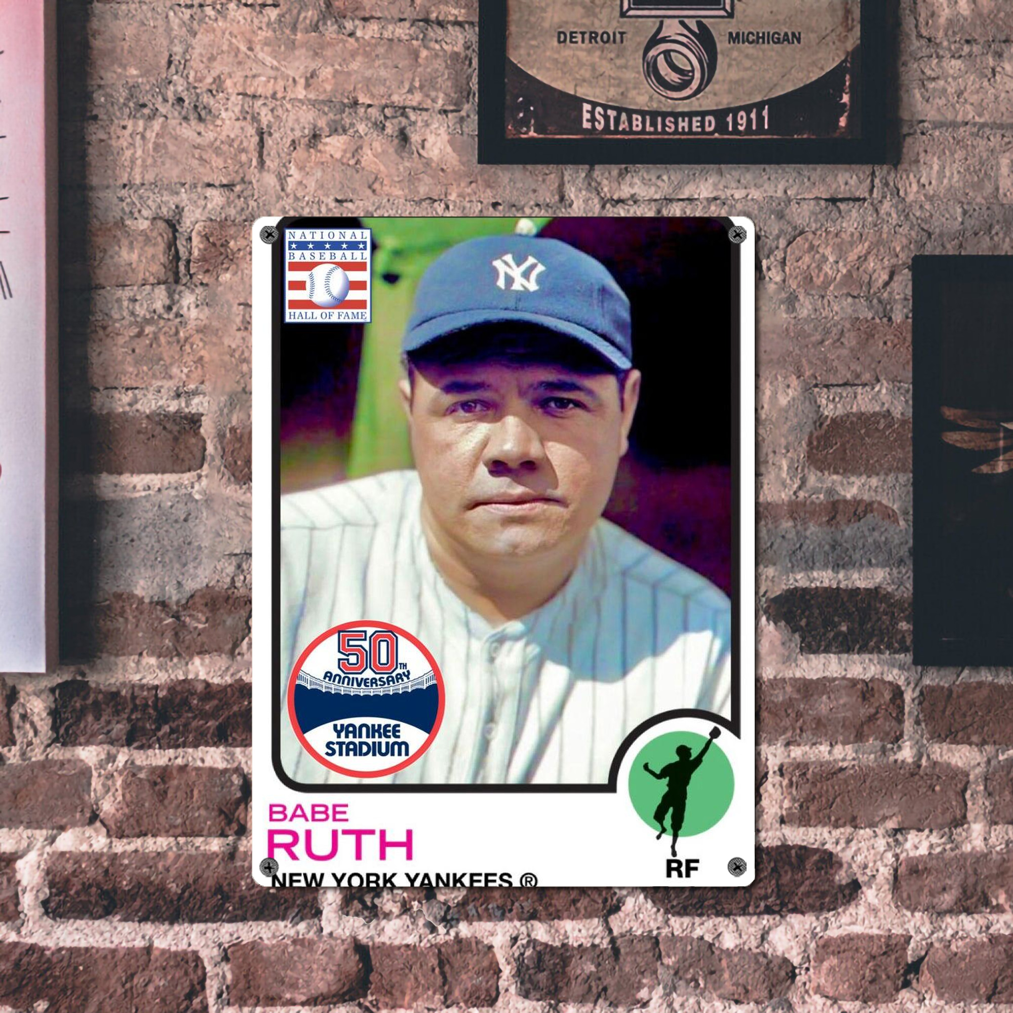 Babe Ruth 40 Vintage Metal Tin Sign 12x16inch – Retro Wall Art Decor For Home, Bar, Kitchen, Bedroom, Office – Durable Iron Sheet Poster, Easy To Hang, Full-Color Printing