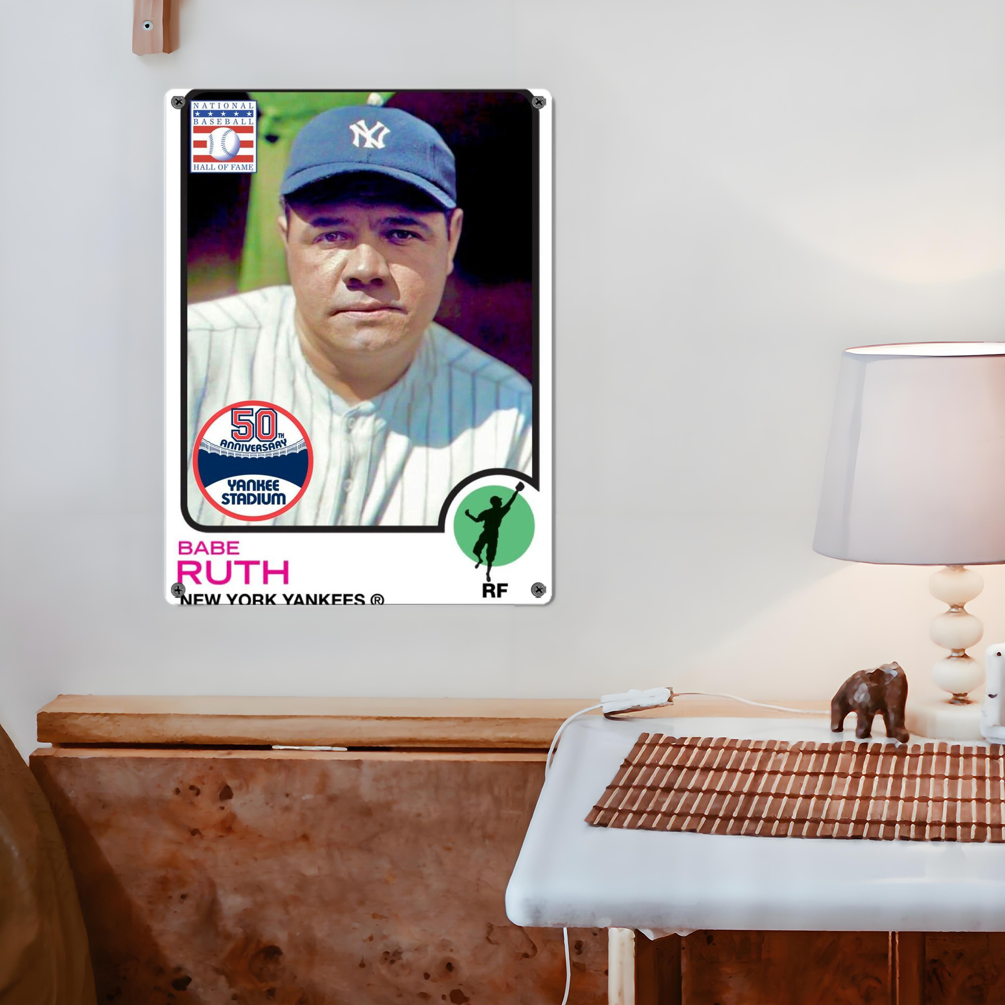 Babe Ruth 40 Vintage Metal Tin Sign 12x16inch – Retro Wall Art Decor For Home, Bar, Kitchen, Bedroom, Office – Durable Iron Sheet Poster, Easy To Hang, Full-Color Printing