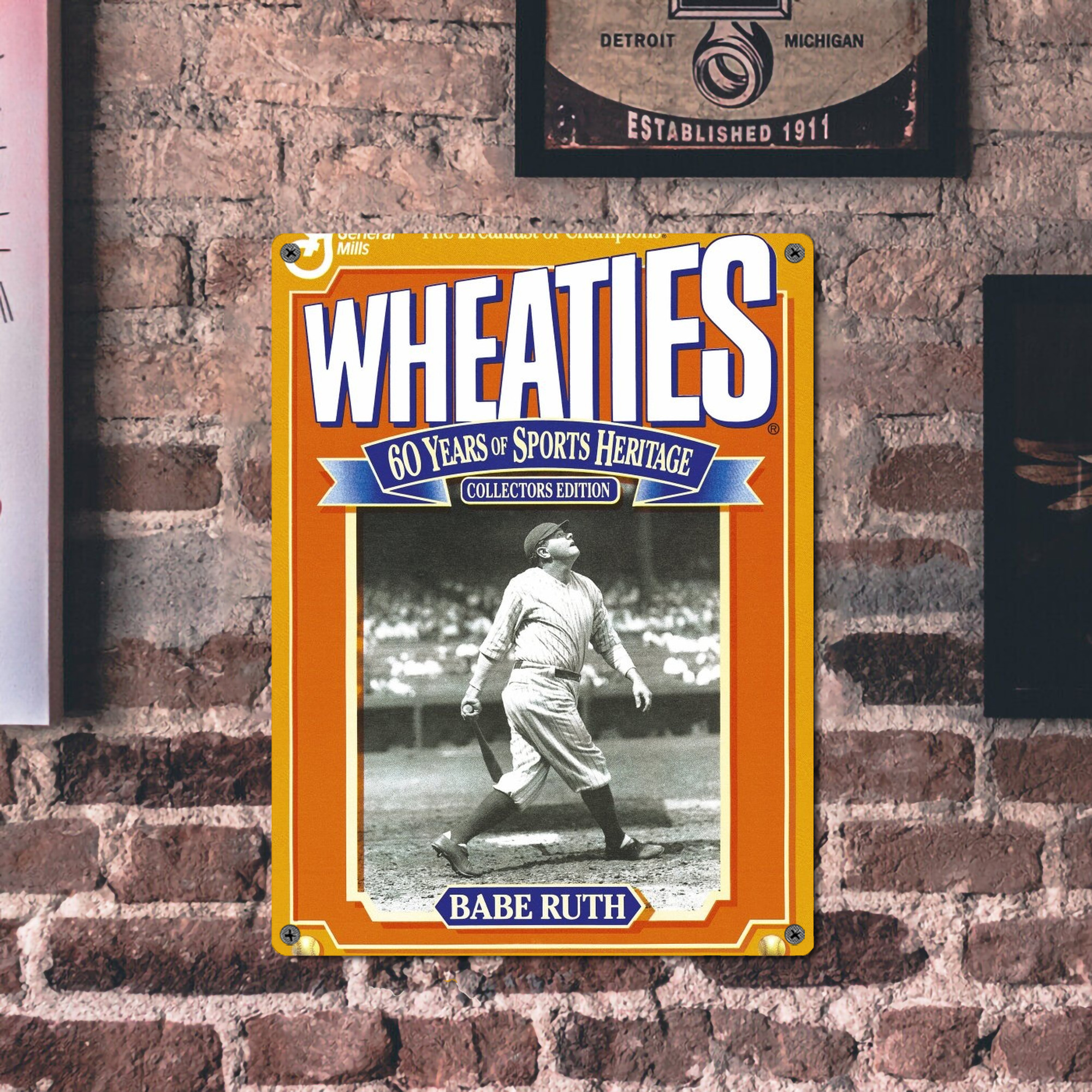 Babe Ruth 41 Vintage Metal Tin Sign 12x16inch – Retro Wall Art Decor For Home, Bar, Kitchen, Bedroom, Office – Durable Iron Sheet Poster, Easy To Hang, Full-Color Printing