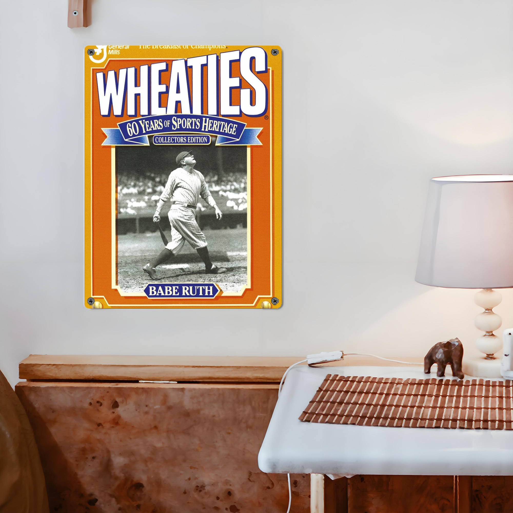 Babe Ruth 41 Vintage Metal Tin Sign 12x16inch – Retro Wall Art Decor For Home, Bar, Kitchen, Bedroom, Office – Durable Iron Sheet Poster, Easy To Hang, Full-Color Printing