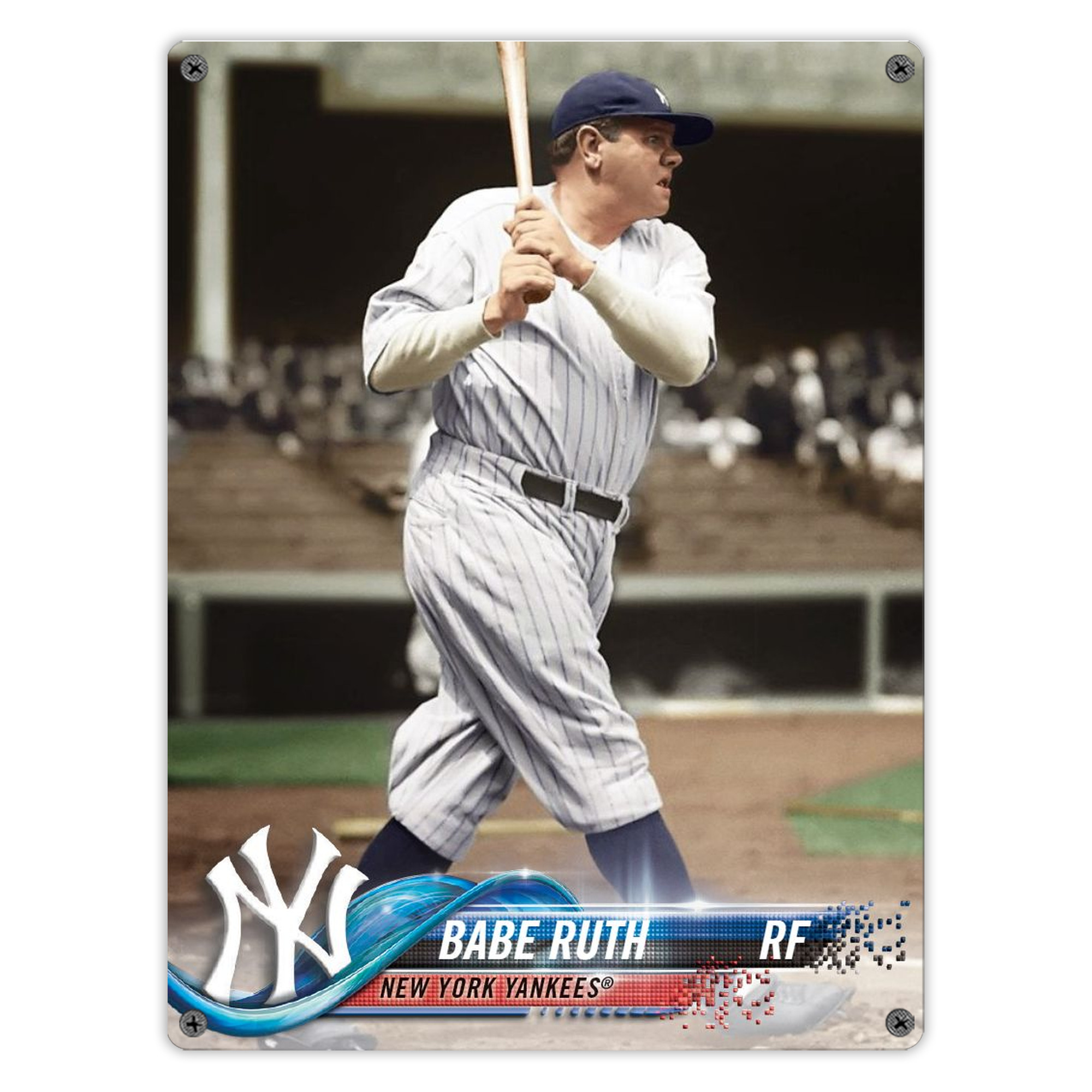 Babe Ruth 16 Vintage Metal Tin Sign 12x16inch – Retro Wall Art Decor For Home, Bar, Kitchen, Bedroom, Office – Durable Iron Sheet Poster, Easy To Hang, Full-Color Printing