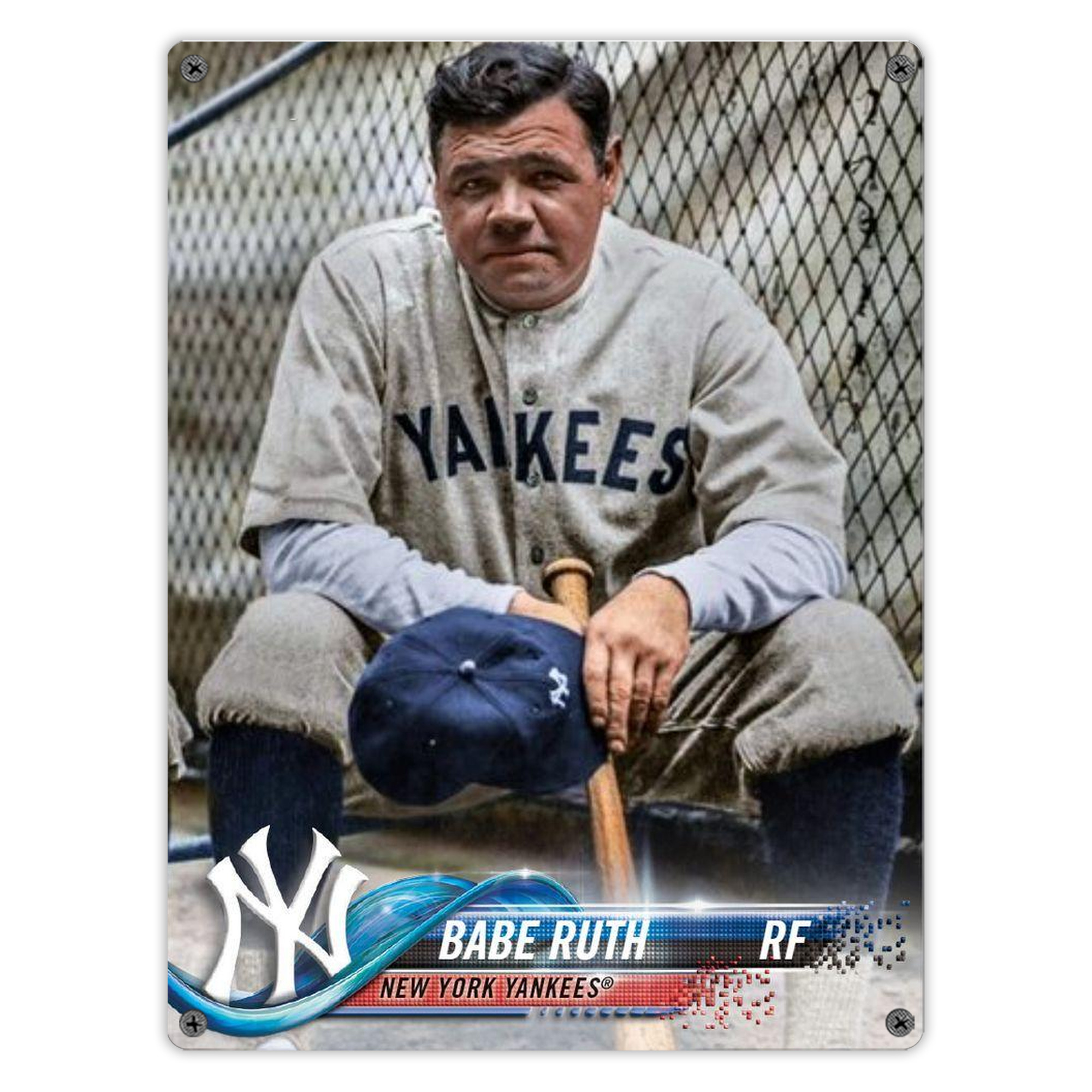 Babe Ruth 24 Vintage Metal Tin Sign 12x16inch – Retro Wall Art Decor For Home, Bar, Kitchen, Bedroom, Office – Durable Iron Sheet Poster, Easy To Hang, Full-Color Printing