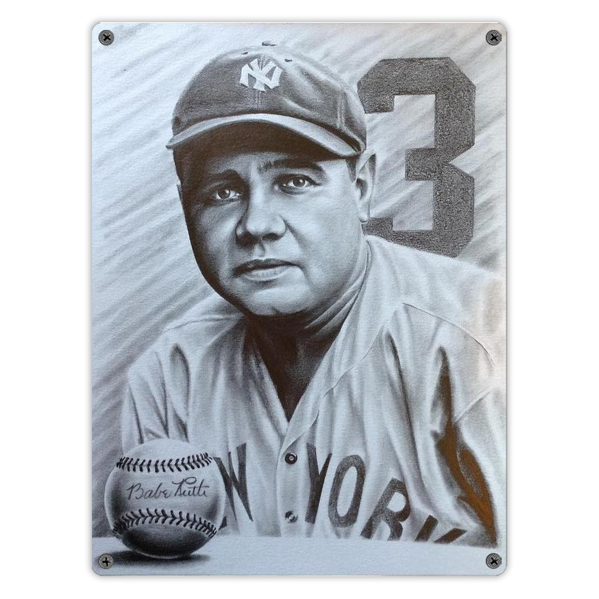 Babe Ruth 29 Vintage Metal Tin Sign 12x16inch – Retro Wall Art Decor For Home, Bar, Kitchen, Bedroom, Office – Durable Iron Sheet Poster, Easy To Hang, Full-Color Printing