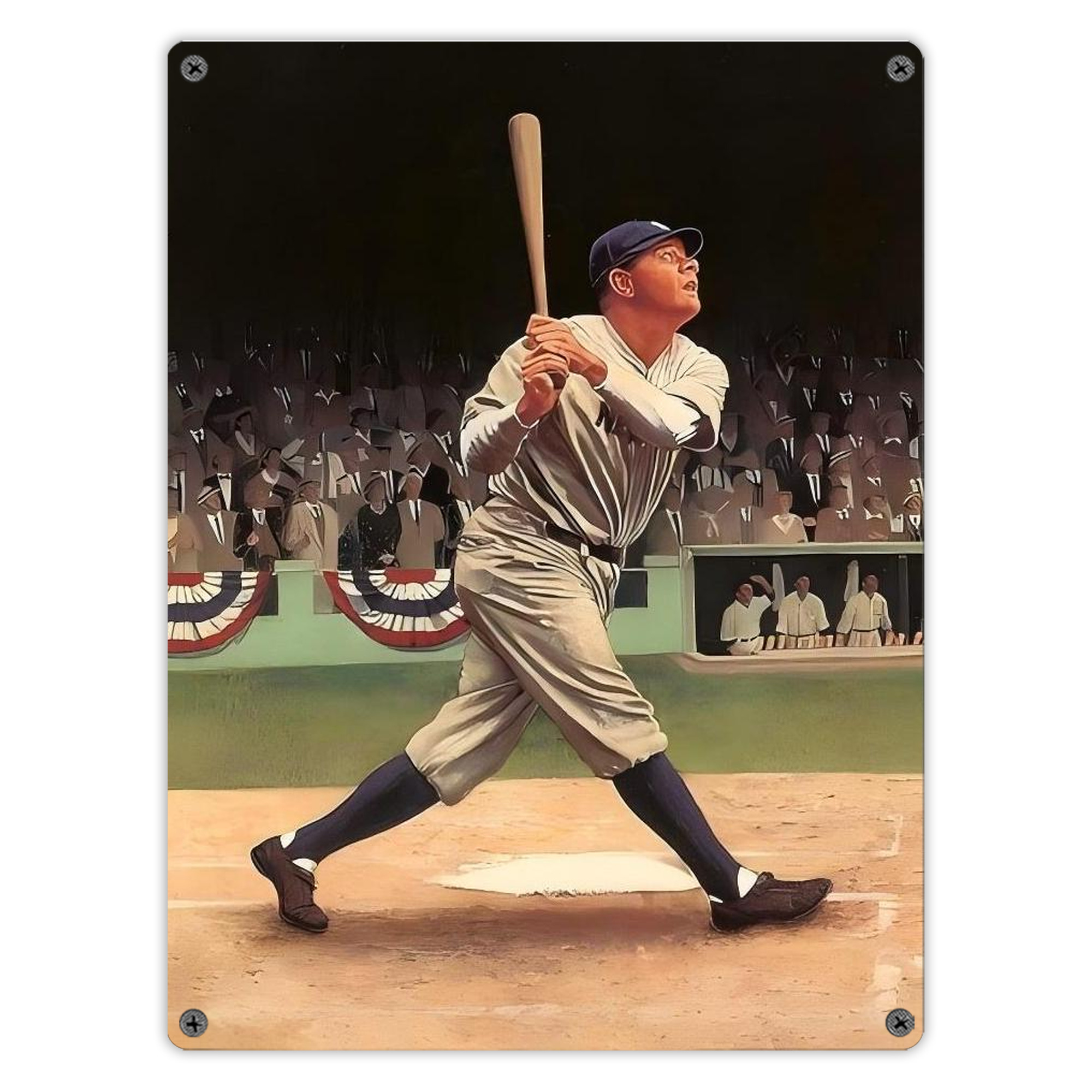 Babe Ruth 35 Vintage Metal Tin Sign 12x16inch – Retro Wall Art Decor For Home, Bar, Kitchen, Bedroom, Office – Durable Iron Sheet Poster, Easy To Hang, Full-Color Printing