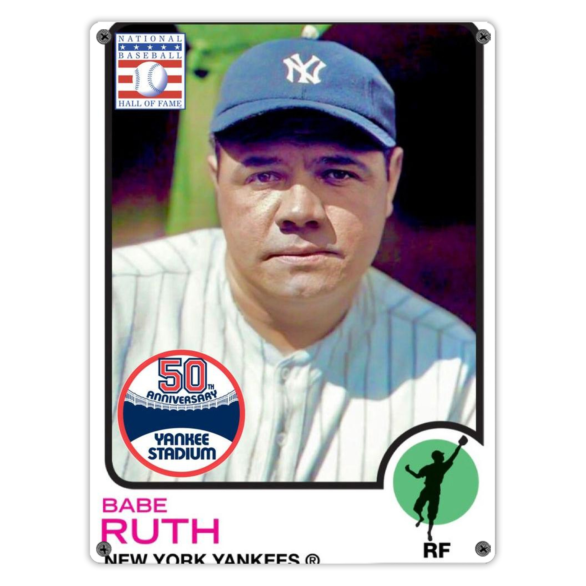Babe Ruth 40 Vintage Metal Tin Sign 12x16inch – Retro Wall Art Decor For Home, Bar, Kitchen, Bedroom, Office – Durable Iron Sheet Poster, Easy To Hang, Full-Color Printing