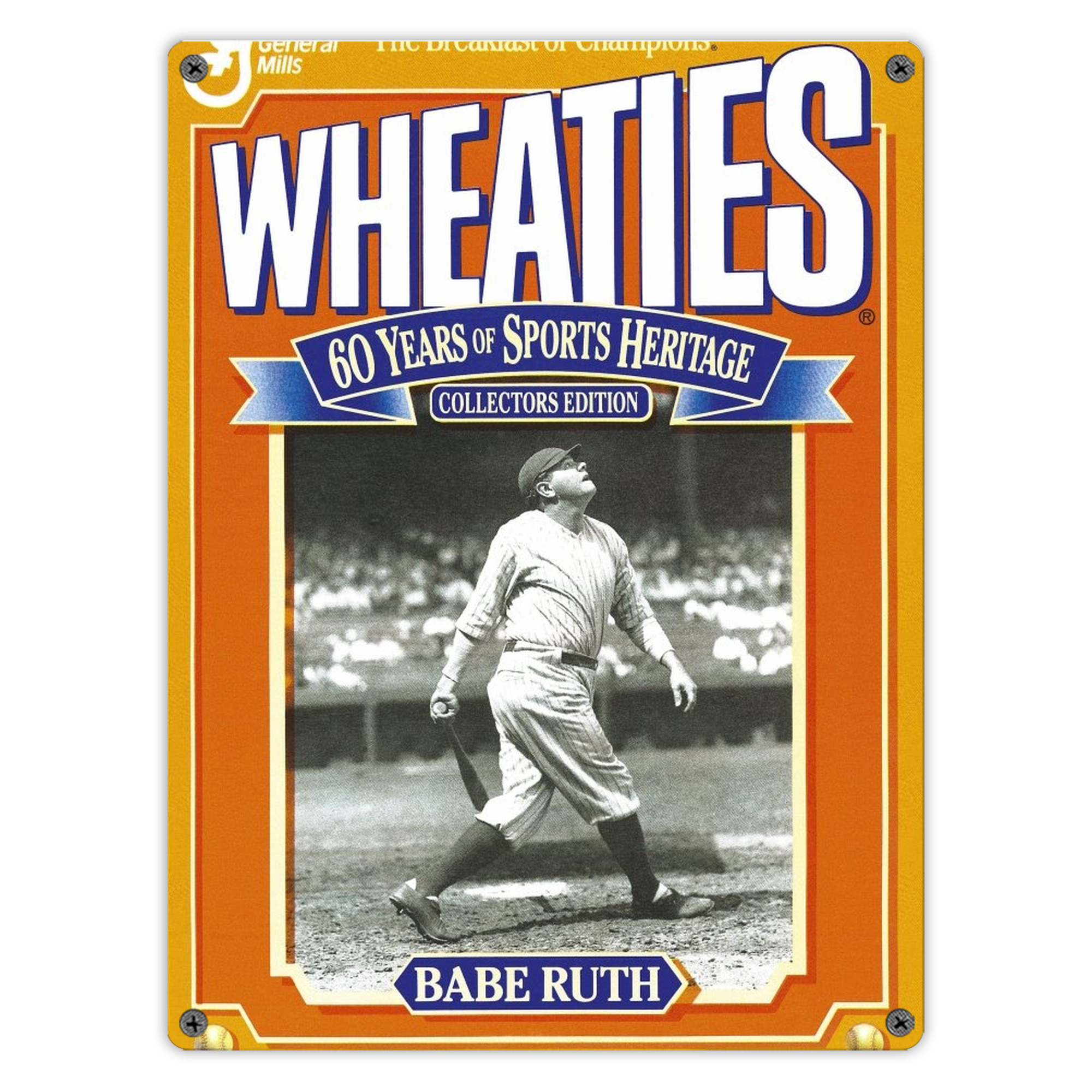 Babe Ruth 41 Vintage Metal Tin Sign 12x16inch – Retro Wall Art Decor For Home, Bar, Kitchen, Bedroom, Office – Durable Iron Sheet Poster, Easy To Hang, Full-Color Printing