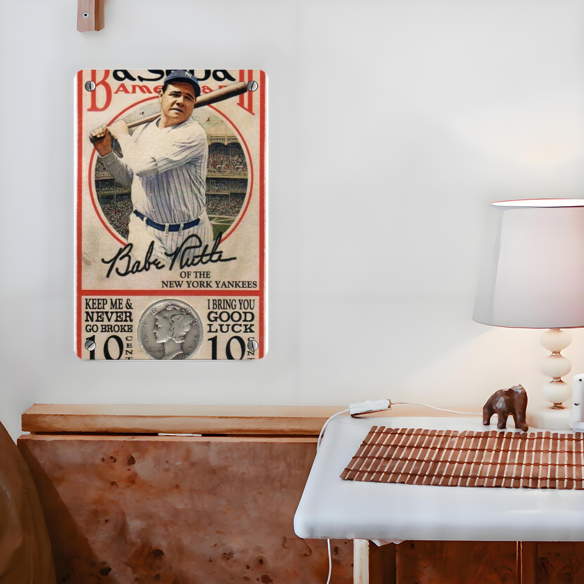 Babe Ruth 15 Metal Tin Sign 8x12inch - High-Quality Full-Print Decorative Wall Art, Durable Rust-Resistant Metal Plaque For Living Room, Bedroom, Kitchen, Office, Bar Décor