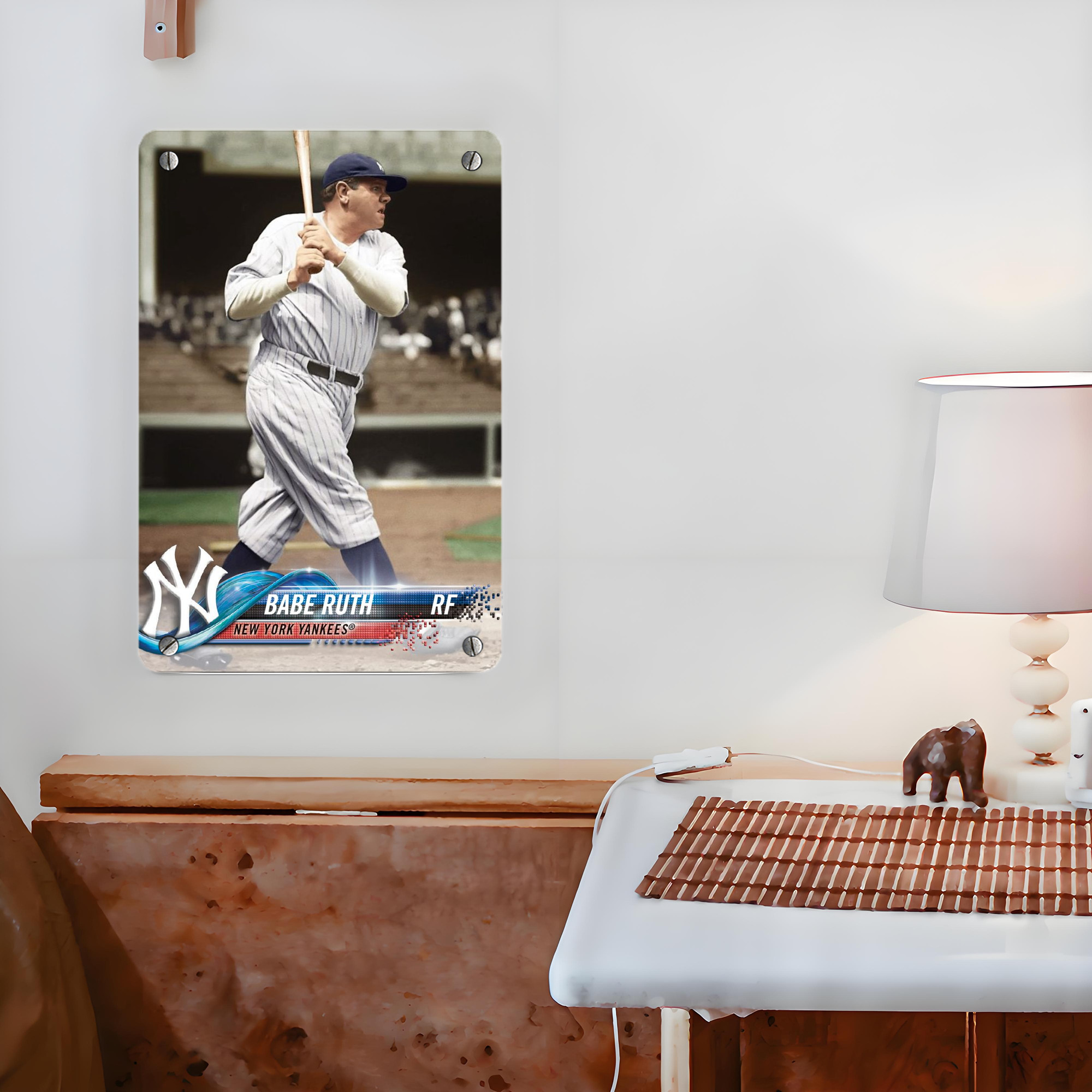 Babe Ruth 16 Metal Tin Sign 8x12inch - High-Quality Full-Print Decorative Wall Art, Durable Rust-Resistant Metal Plaque For Living Room, Bedroom, Kitchen, Office, Bar Décor