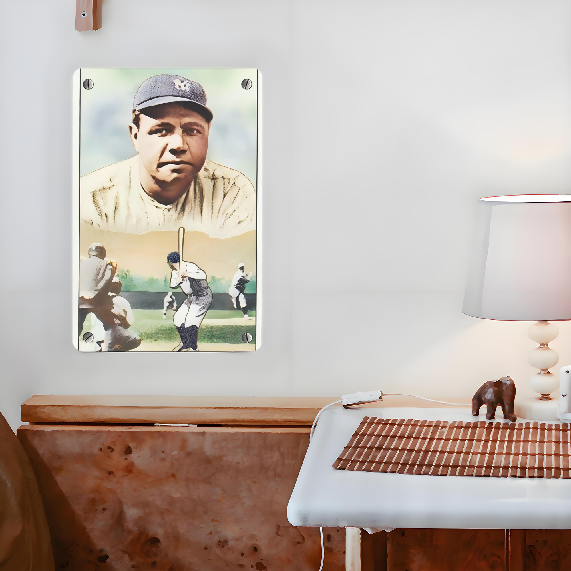 Babe Ruth 18 Metal Tin Sign 8x12inch - High-Quality Full-Print Decorative Wall Art, Durable Rust-Resistant Metal Plaque For Living Room, Bedroom, Kitchen, Office, Bar Décor