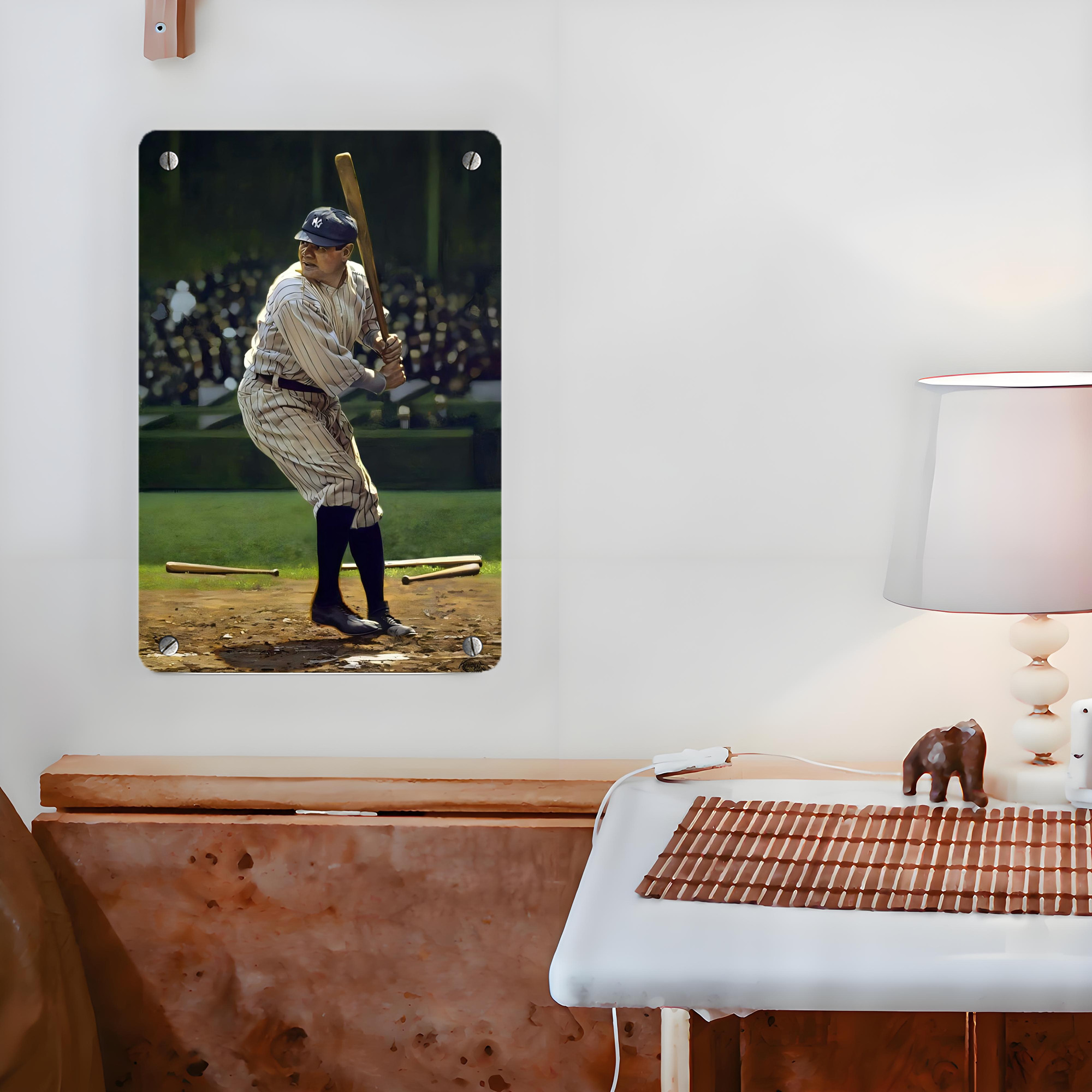 Babe Ruth 19 Metal Tin Sign 8x12inch - High-Quality Full-Print Decorative Wall Art, Durable Rust-Resistant Metal Plaque For Living Room, Bedroom, Kitchen, Office, Bar Décor