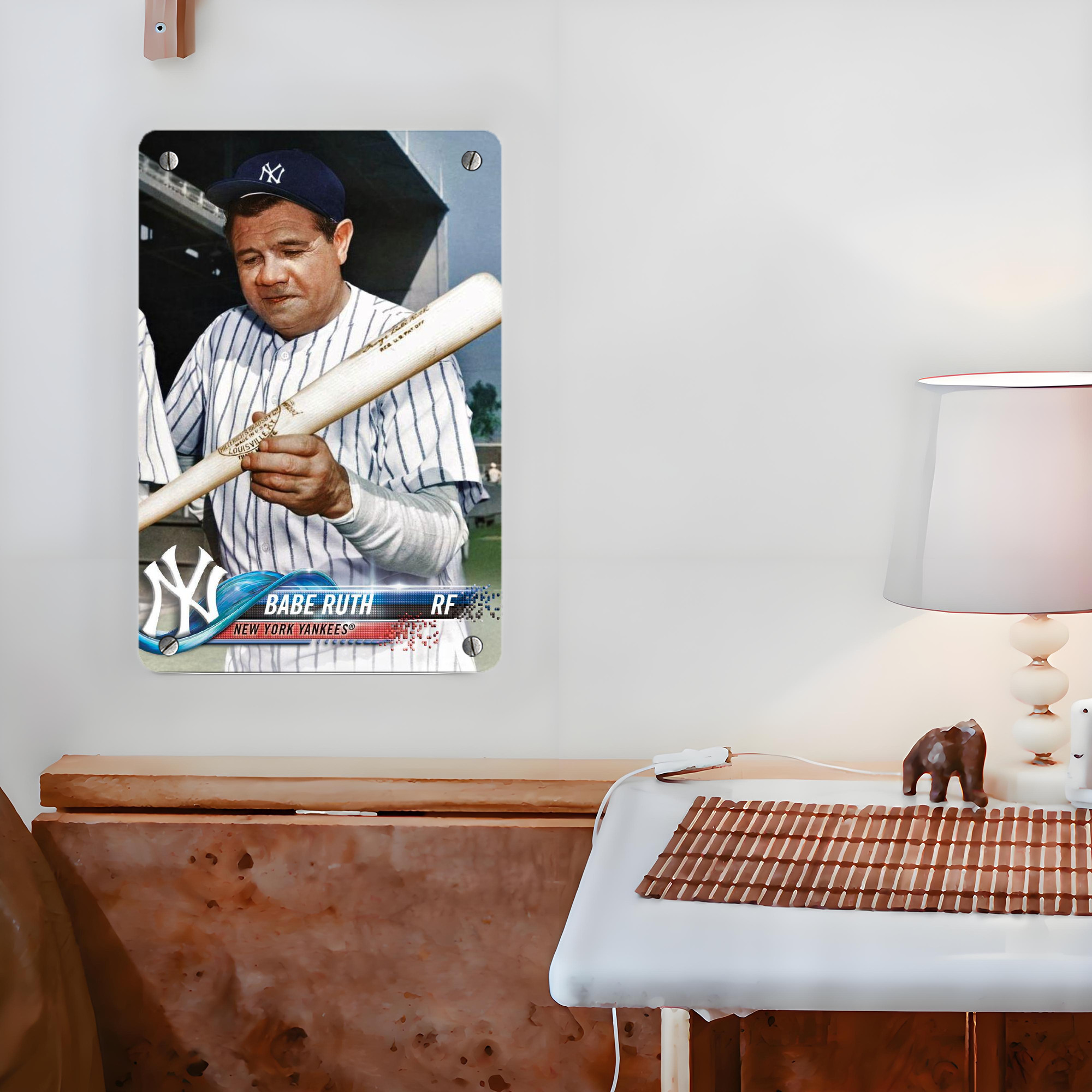 Babe Ruth 20 Metal Tin Sign 8x12inch - High-Quality Full-Print Decorative Wall Art, Durable Rust-Resistant Metal Plaque For Living Room, Bedroom, Kitchen, Office, Bar Décor