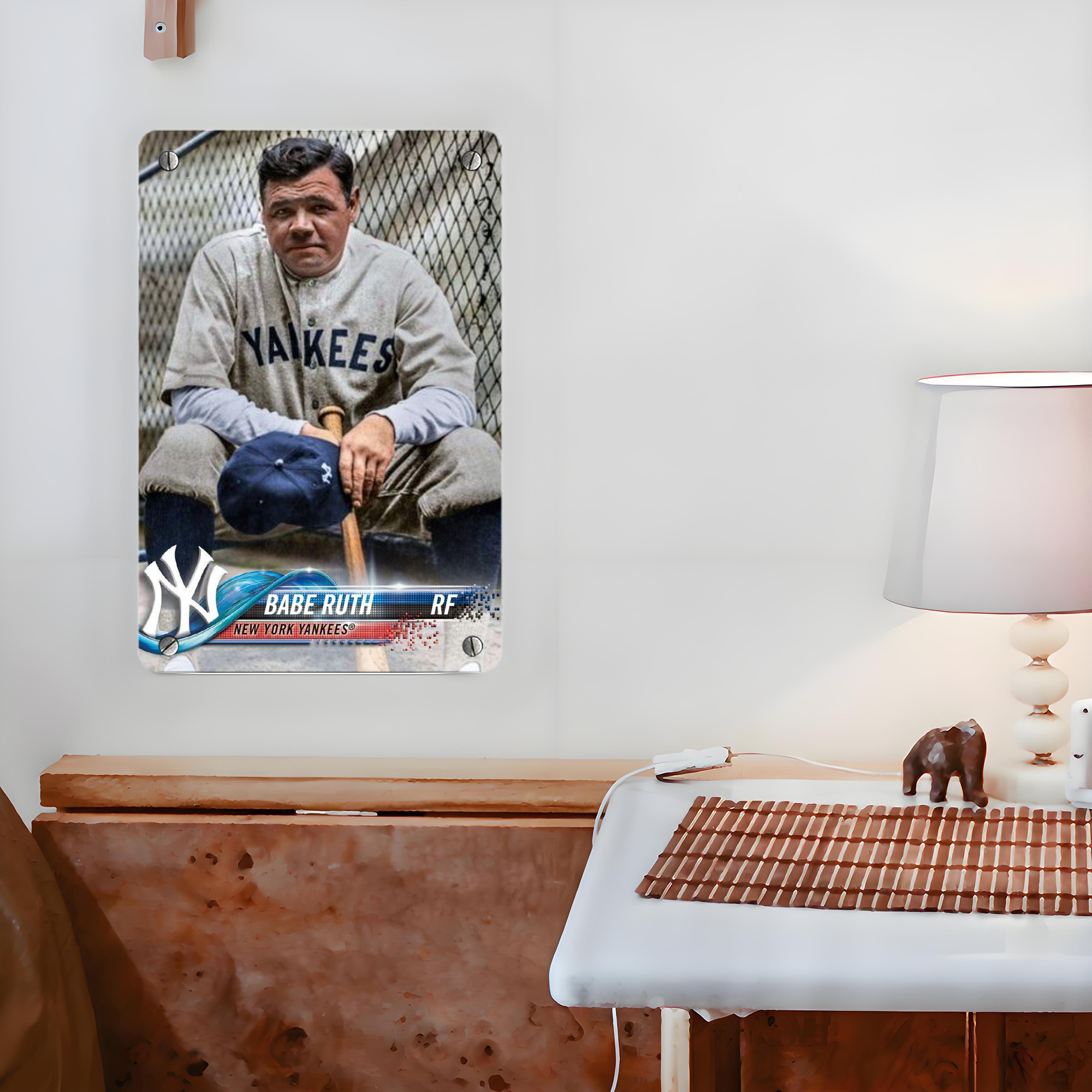 Babe Ruth 24 Metal Tin Sign 8x12inch - High-Quality Full-Print Decorative Wall Art, Durable Rust-Resistant Metal Plaque For Living Room, Bedroom, Kitchen, Office, Bar Décor