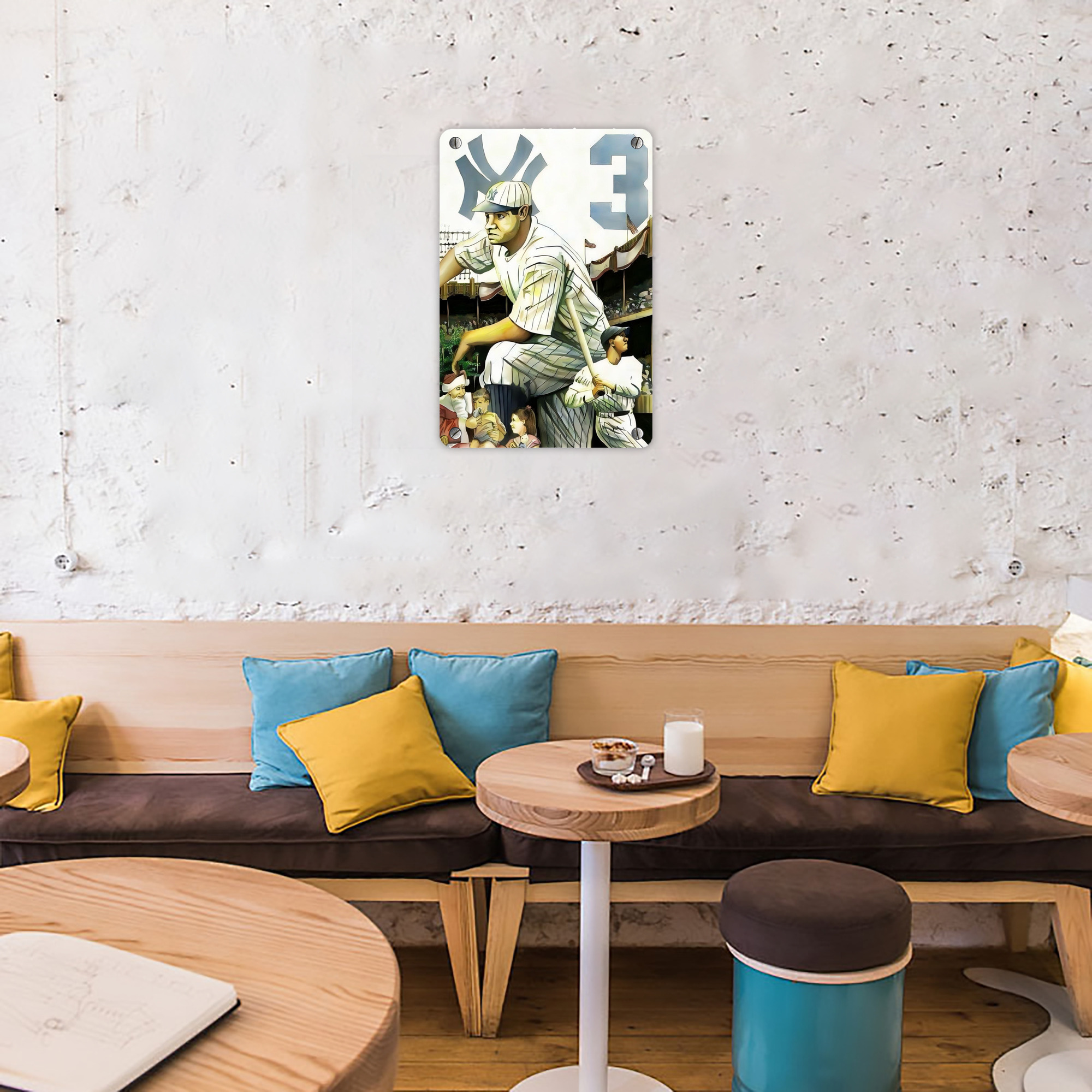 Babe Ruth 33 Metal Tin Sign 8x12inch - High-Quality Full-Print Decorative Wall Art, Durable Rust-Resistant Metal Plaque For Living Room, Bedroom, Kitchen, Office, Bar Décor