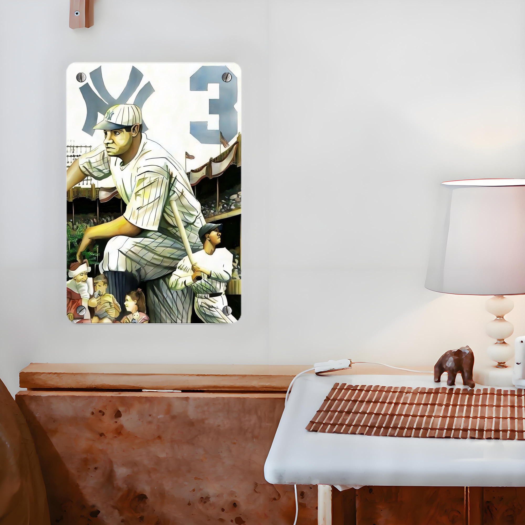 Babe Ruth 33 Metal Tin Sign 8x12inch - High-Quality Full-Print Decorative Wall Art, Durable Rust-Resistant Metal Plaque For Living Room, Bedroom, Kitchen, Office, Bar Décor