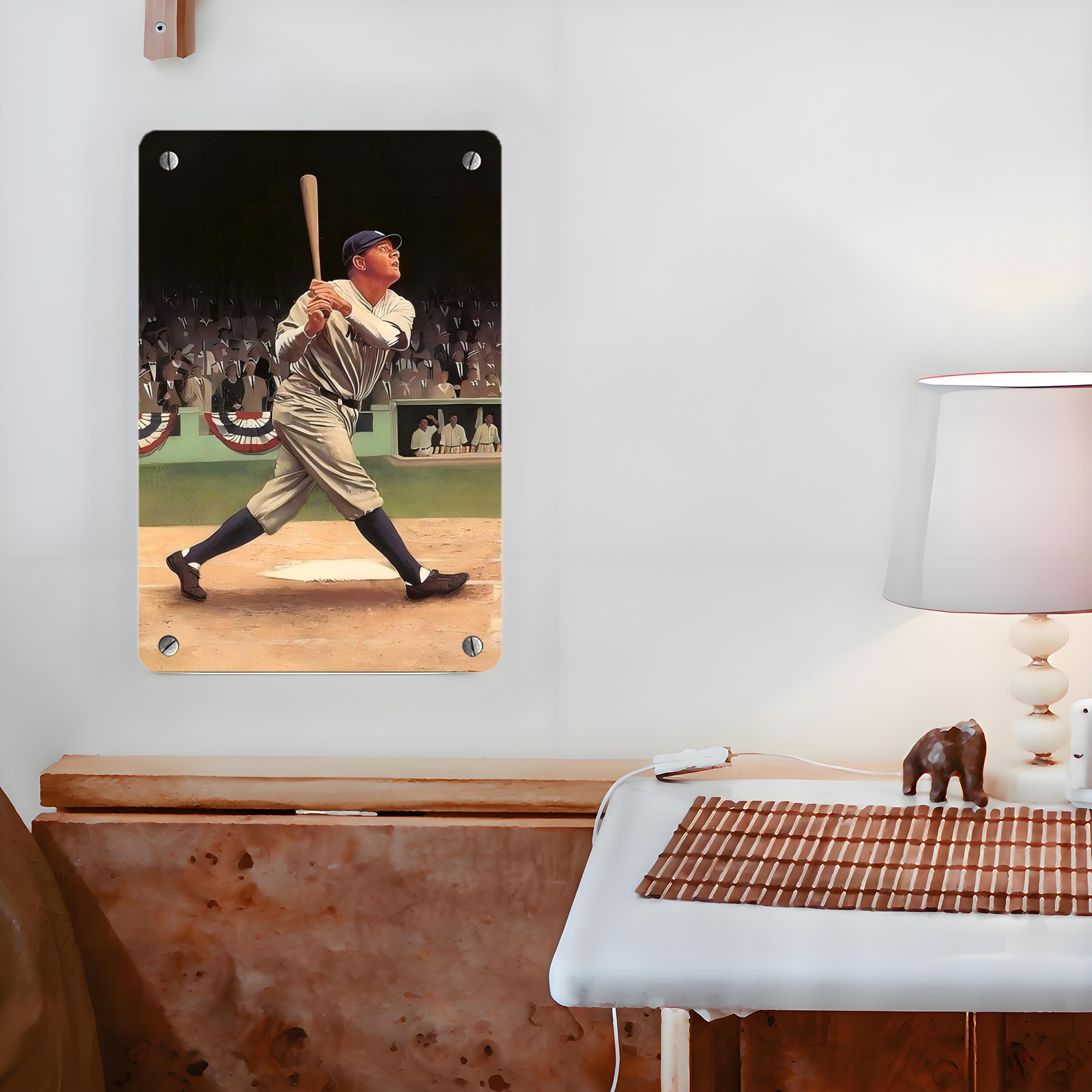 Babe Ruth 35 Metal Tin Sign 8x12inch - High-Quality Full-Print Decorative Wall Art, Durable Rust-Resistant Metal Plaque For Living Room, Bedroom, Kitchen, Office, Bar Décor