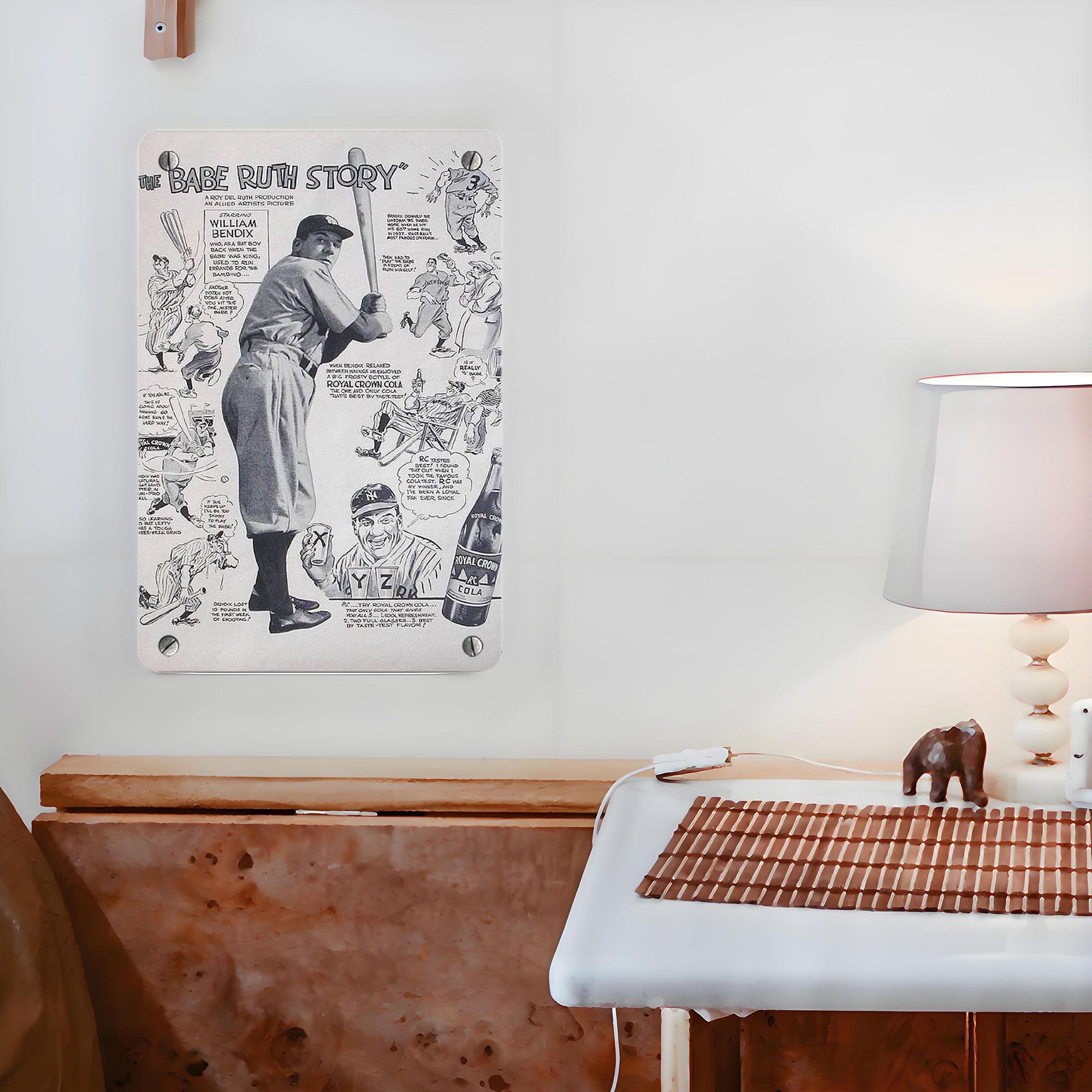 Babe Ruth 36 Metal Tin Sign 8x12inch - High-Quality Full-Print Decorative Wall Art, Durable Rust-Resistant Metal Plaque For Living Room, Bedroom, Kitchen, Office, Bar Décor