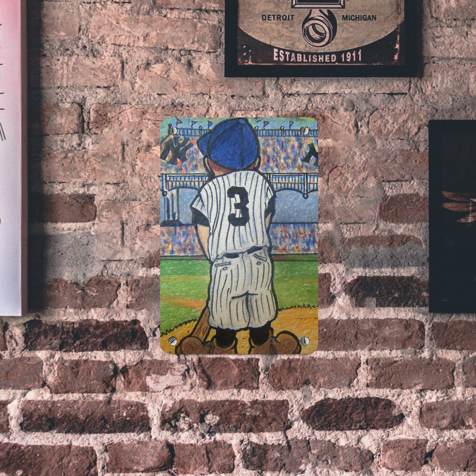 Babe Ruth 37 Metal Tin Sign 8x12inch - High-Quality Full-Print Decorative Wall Art, Durable Rust-Resistant Metal Plaque For Living Room, Bedroom, Kitchen, Office, Bar Décor