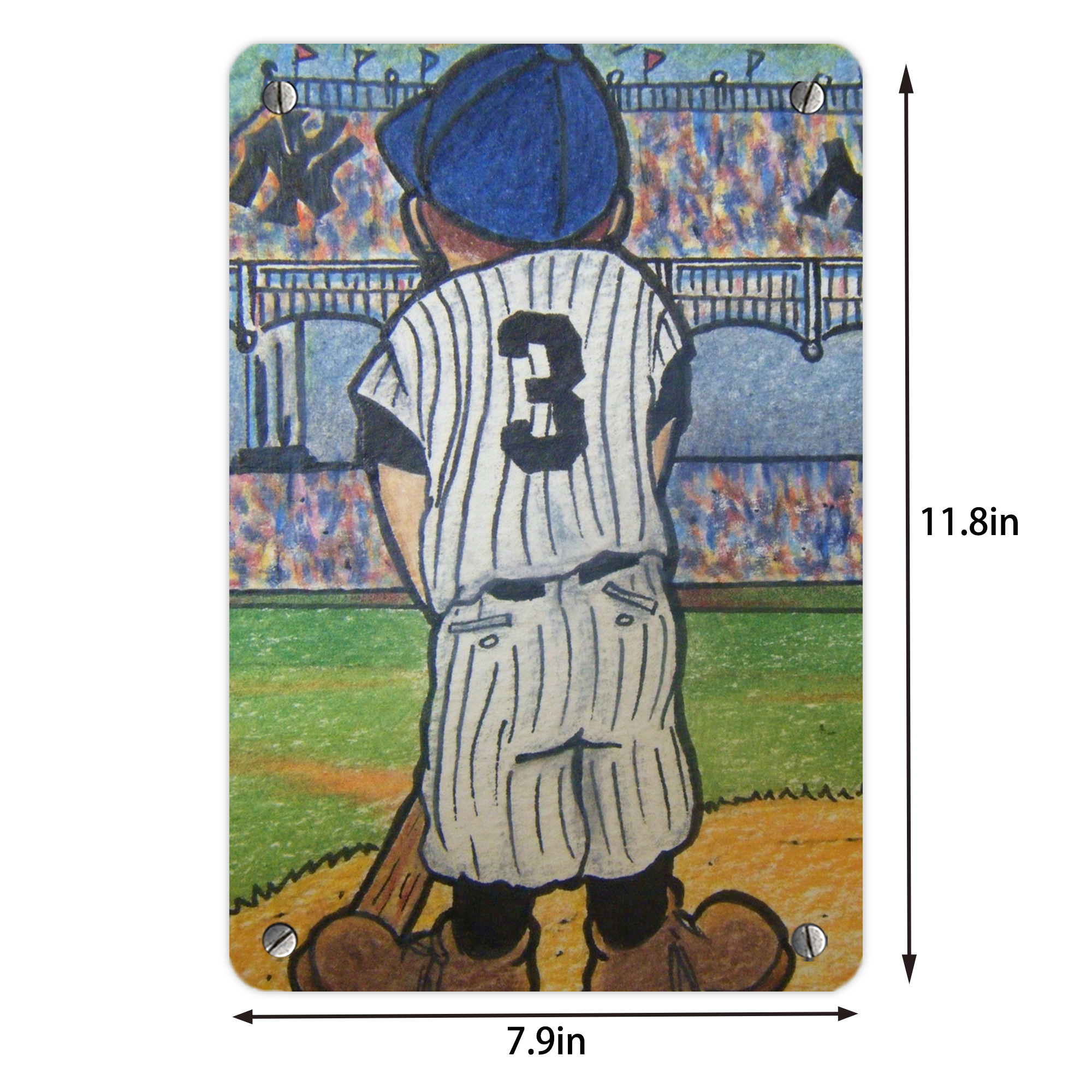 Babe Ruth 37 Metal Tin Sign 8x12inch - High-Quality Full-Print Decorative Wall Art, Durable Rust-Resistant Metal Plaque For Living Room, Bedroom, Kitchen, Office, Bar Décor