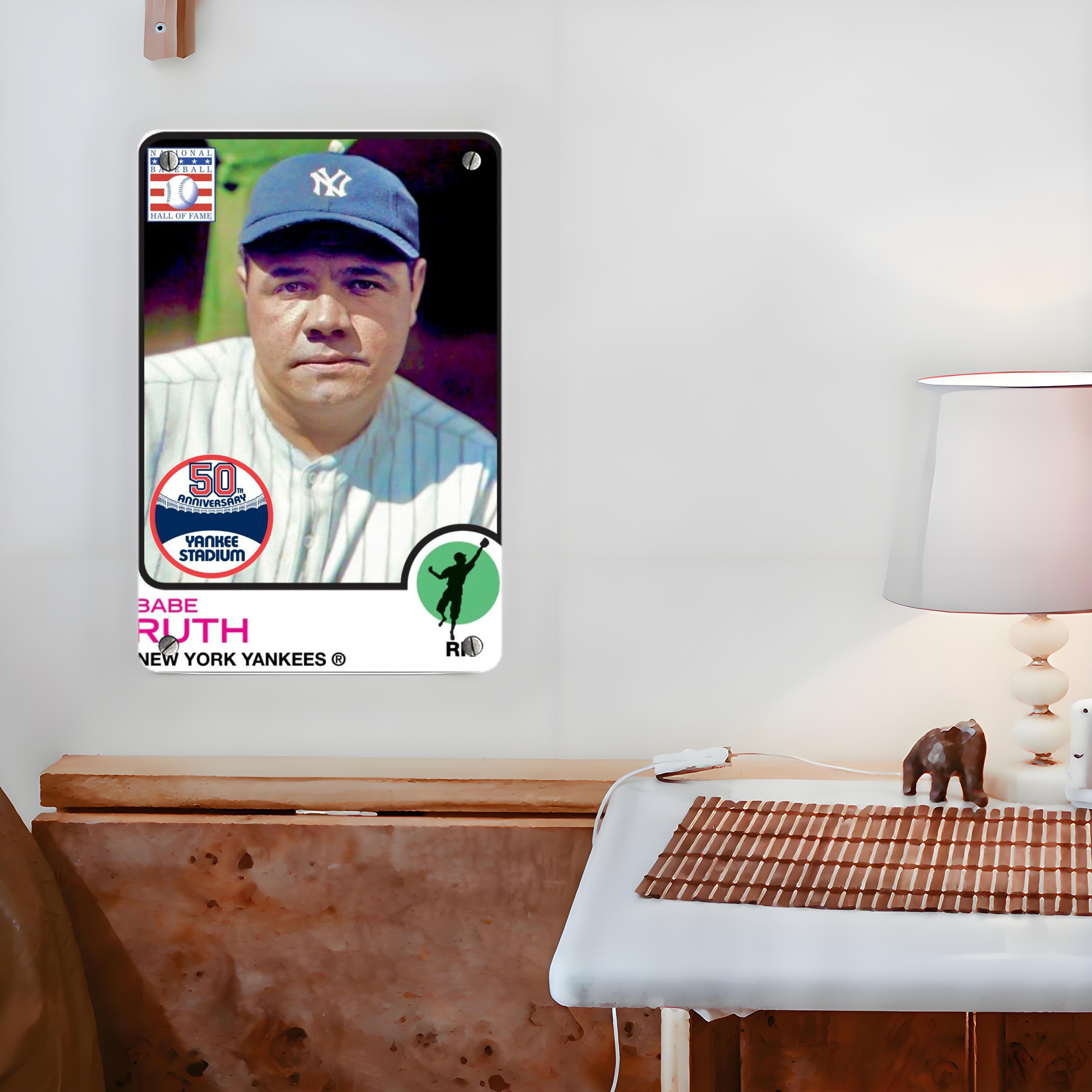 Babe Ruth 40 Metal Tin Sign 8x12inch - High-Quality Full-Print Decorative Wall Art, Durable Rust-Resistant Metal Plaque For Living Room, Bedroom, Kitchen, Office, Bar Décor