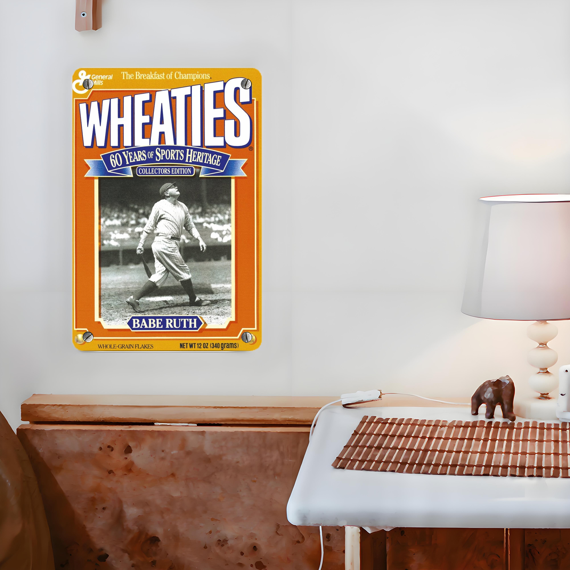 Babe Ruth 41 Metal Tin Sign 8x12inch - High-Quality Full-Print Decorative Wall Art, Durable Rust-Resistant Metal Plaque For Living Room, Bedroom, Kitchen, Office, Bar Décor