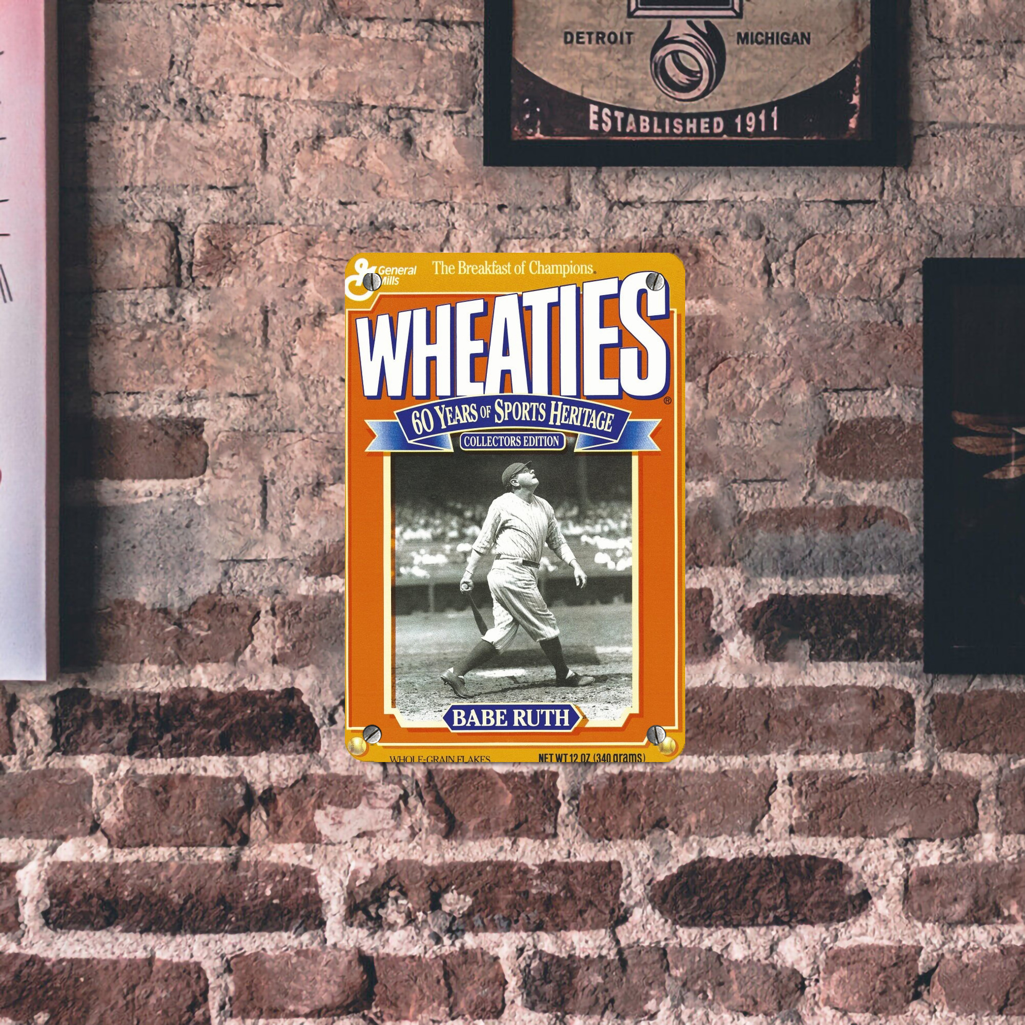 Babe Ruth 41 Metal Tin Sign 8x12inch - High-Quality Full-Print Decorative Wall Art, Durable Rust-Resistant Metal Plaque For Living Room, Bedroom, Kitchen, Office, Bar Décor