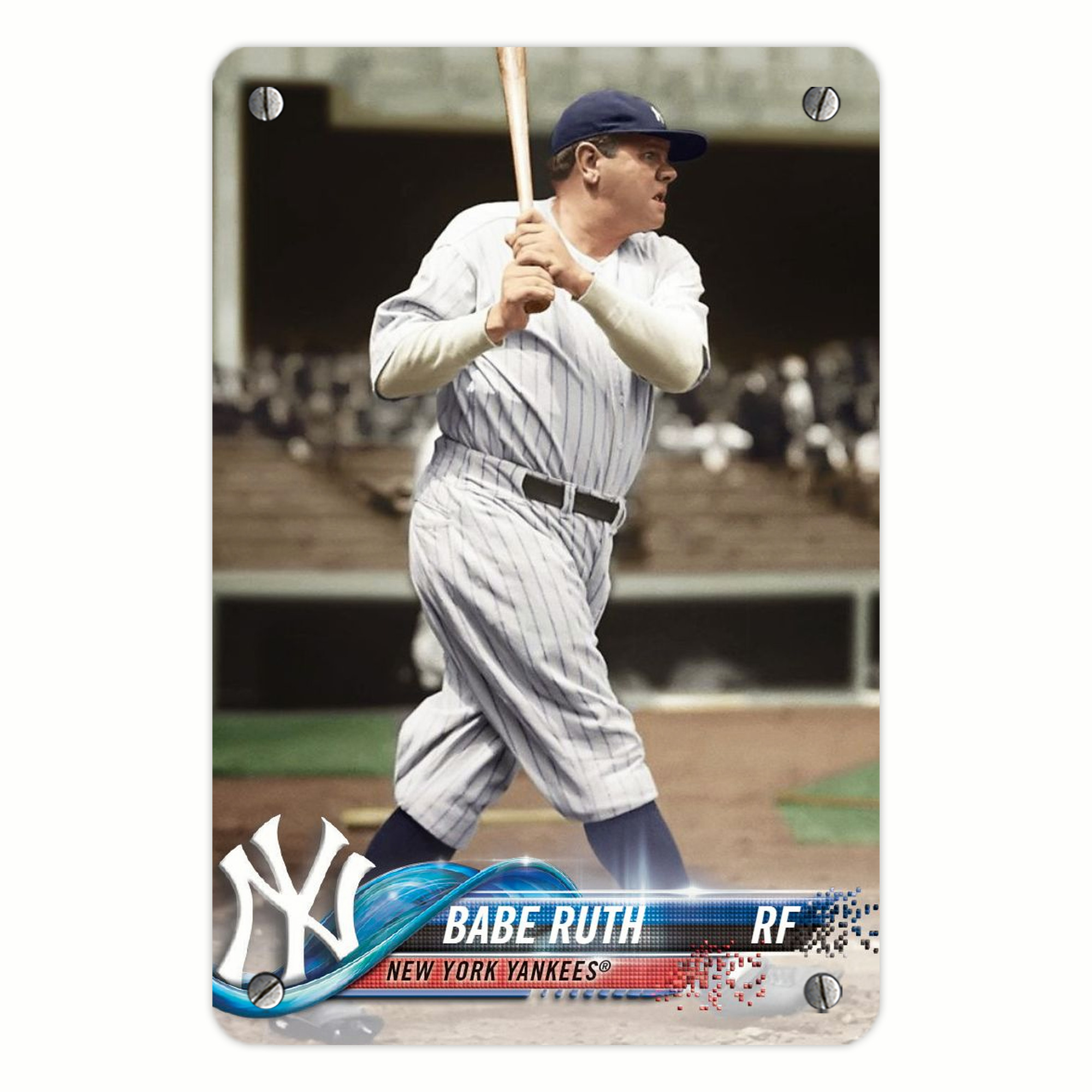 Babe Ruth 16 Metal Tin Sign 8x12inch - High-Quality Full-Print Decorative Wall Art, Durable Rust-Resistant Metal Plaque For Living Room, Bedroom, Kitchen, Office, Bar Décor