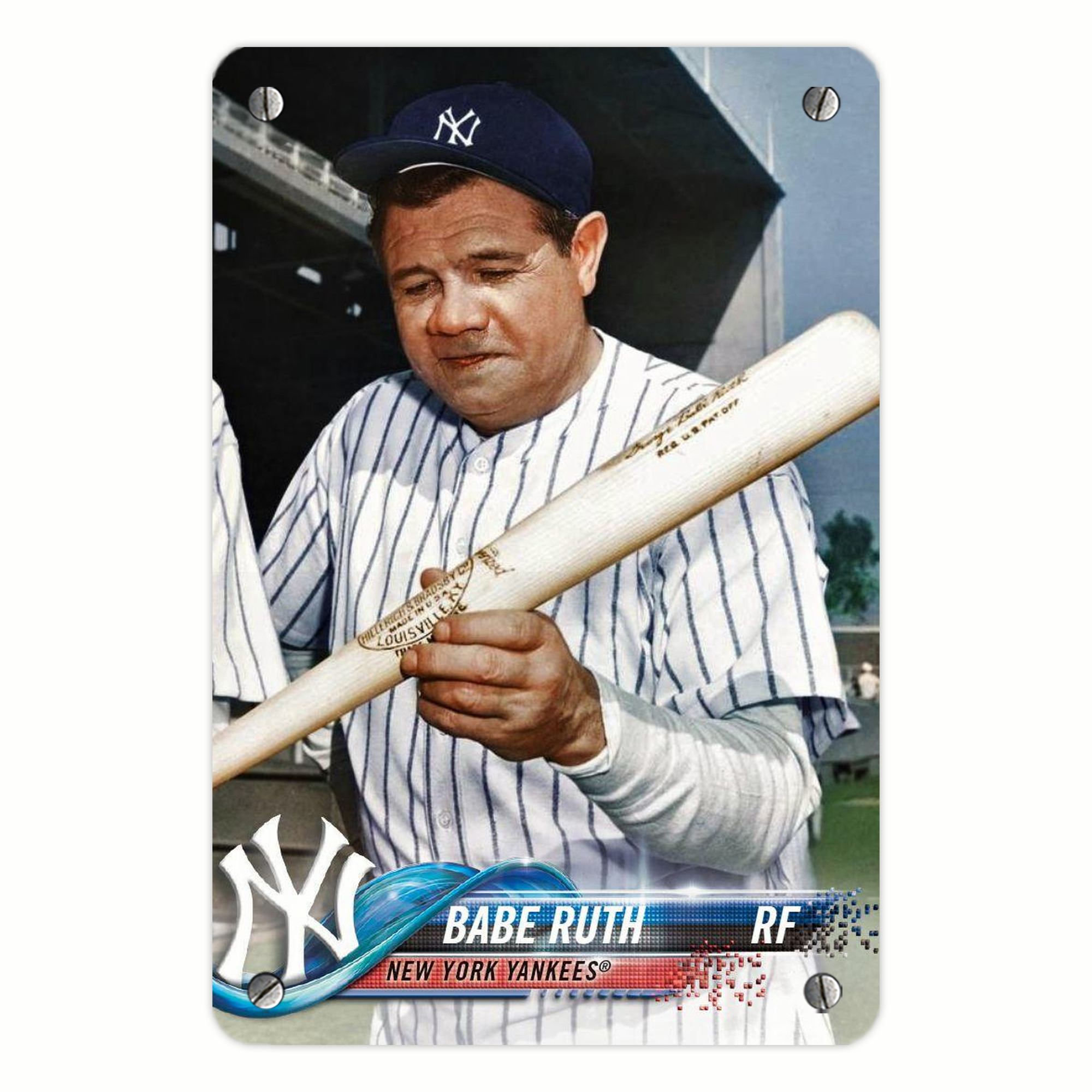 Babe Ruth 20 Metal Tin Sign 8x12inch - High-Quality Full-Print Decorative Wall Art, Durable Rust-Resistant Metal Plaque For Living Room, Bedroom, Kitchen, Office, Bar Décor