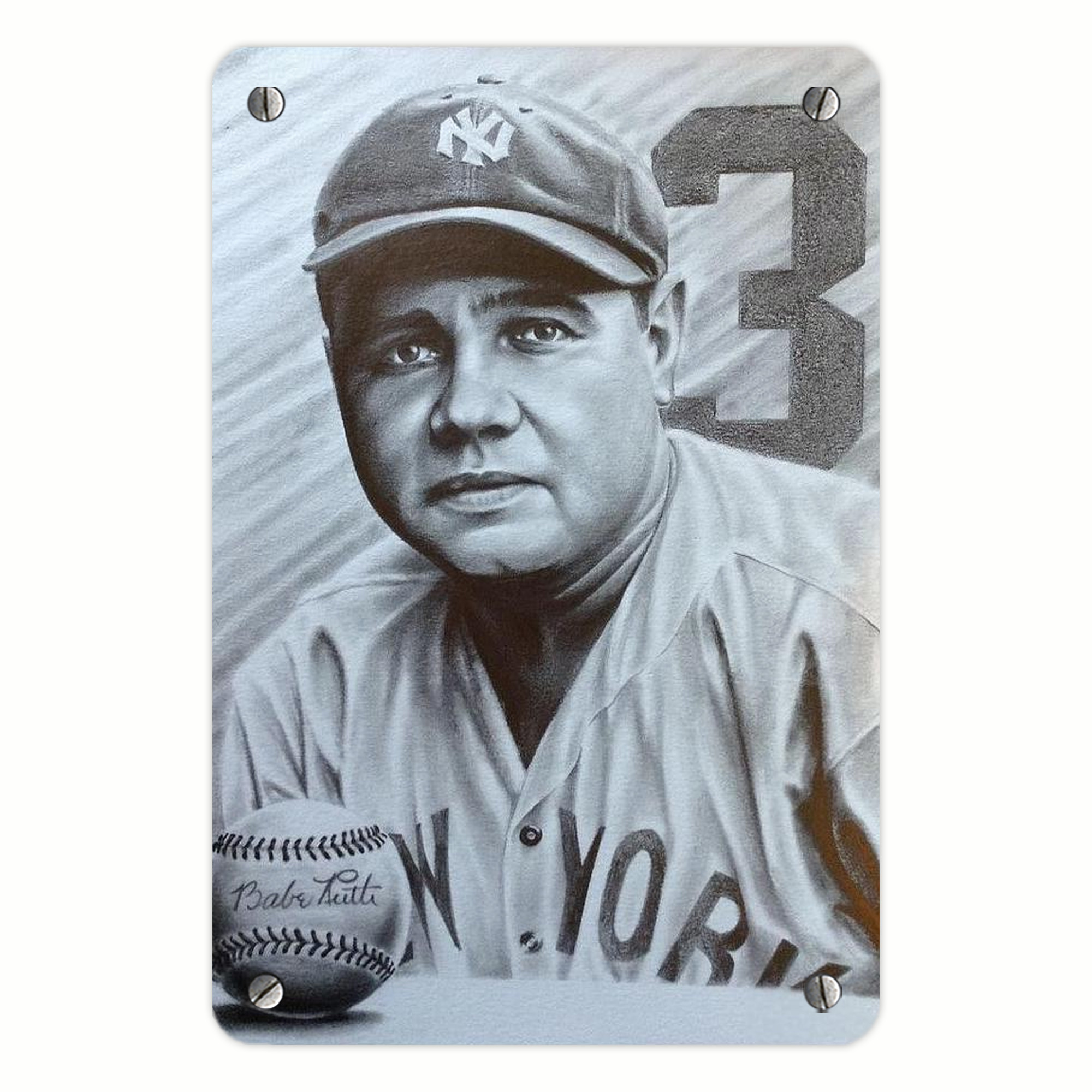 Babe Ruth 29 Metal Tin Sign 8x12inch - High-Quality Full-Print Decorative Wall Art, Durable Rust-Resistant Metal Plaque For Living Room, Bedroom, Kitchen, Office, Bar Décor